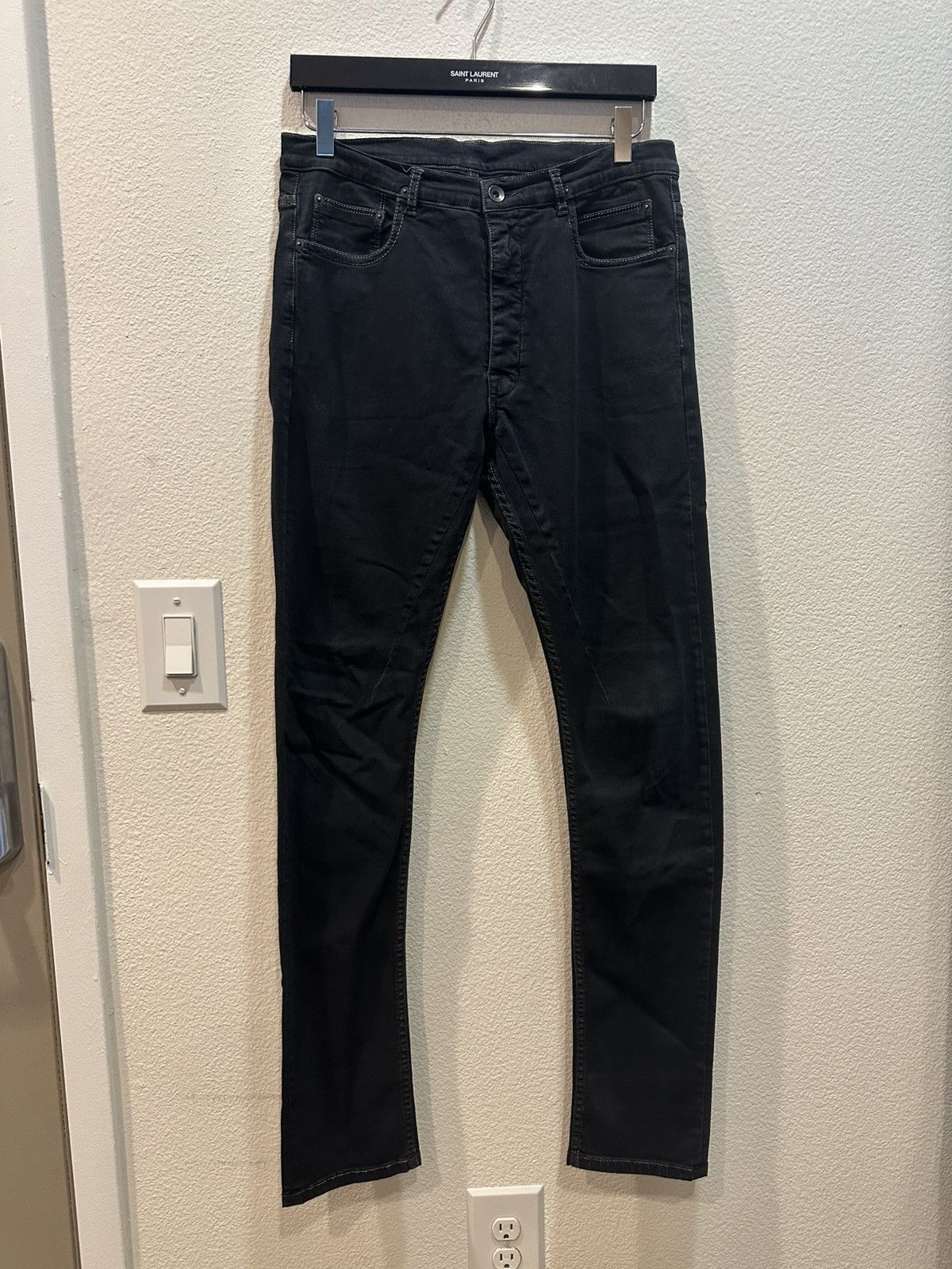 Pre-owned Rick Owens Ss15 Faun Black Scrub Torrence Denim Jeans 32