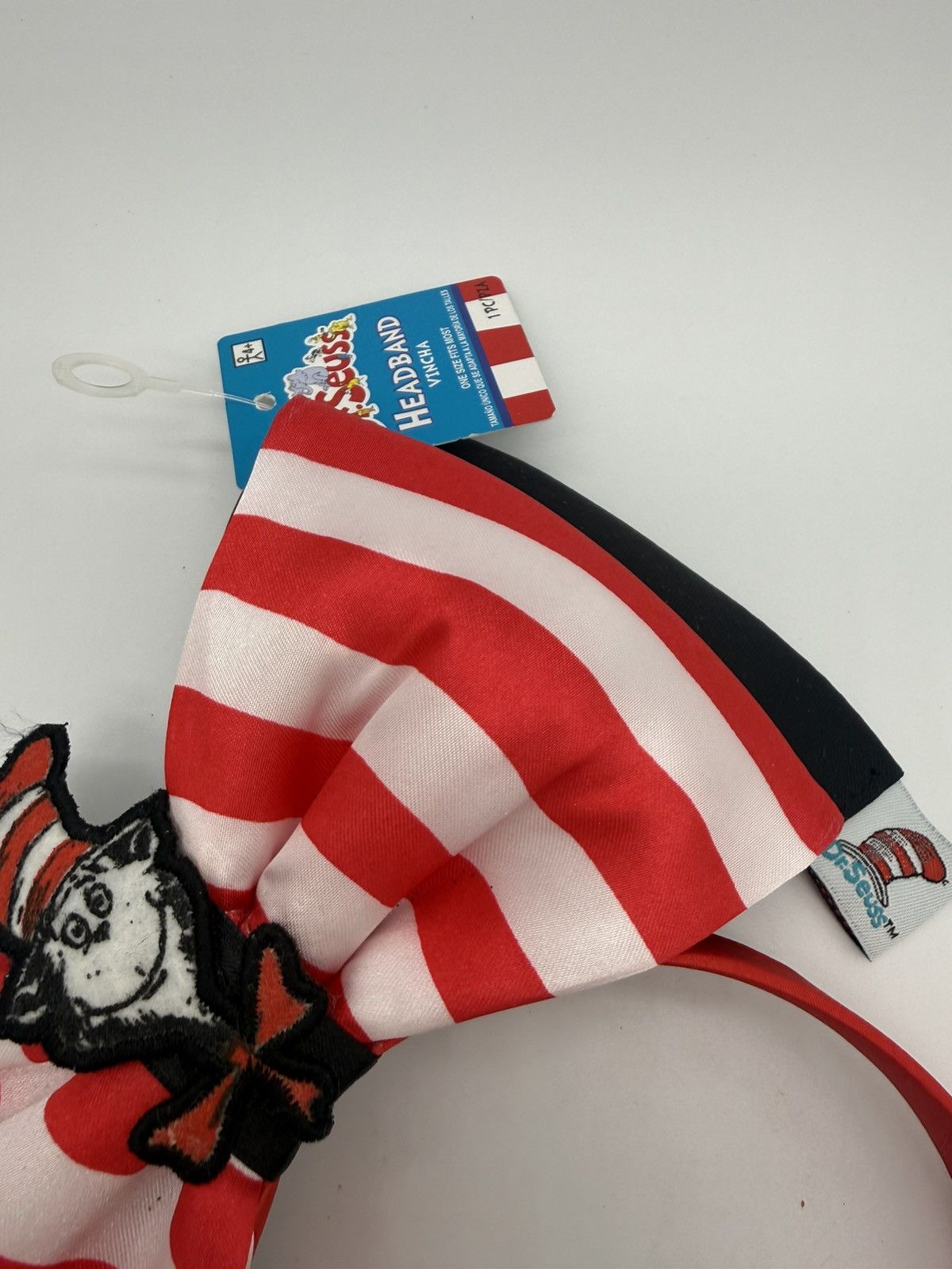 Other Dr Seuss Cat in The Hat Large Bow Headband Red White Stripe Size ONE SIZE - 4 Thumbnail