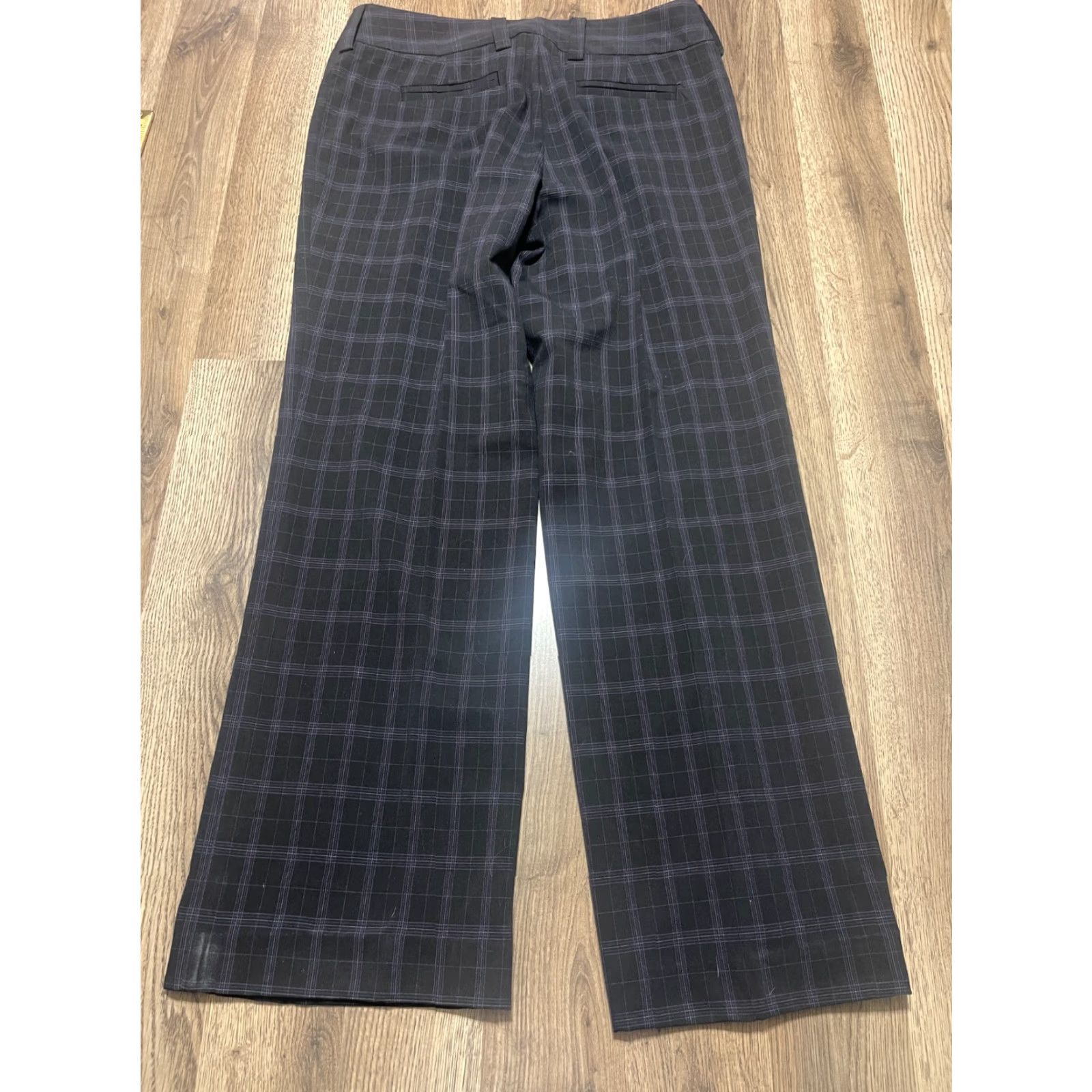 Vintage Nue Options Pants Women's Size 10 Black Plaid Dress Pants Flared Leg Flat Front Regular Inseam 29.5 in Pants Womens Size 32" / US 10 / IT 46 - 2 Thumbnail