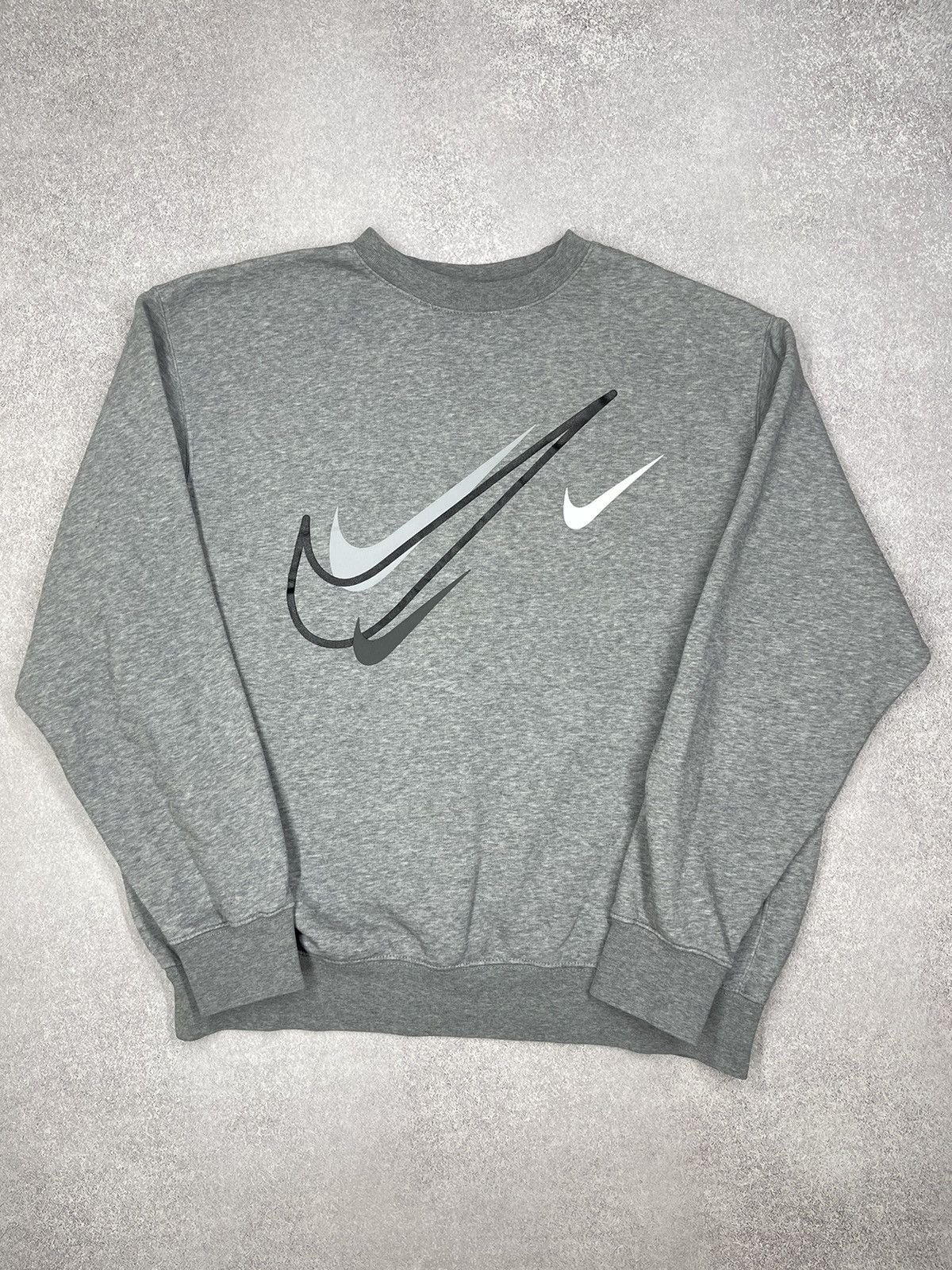 Nike × Nike ACG Mens Nike Multi Swoosh Big Logo Grey Sweatshirt Oversized Size US M / EU 48-50 / 2 - 2 Thumbnail