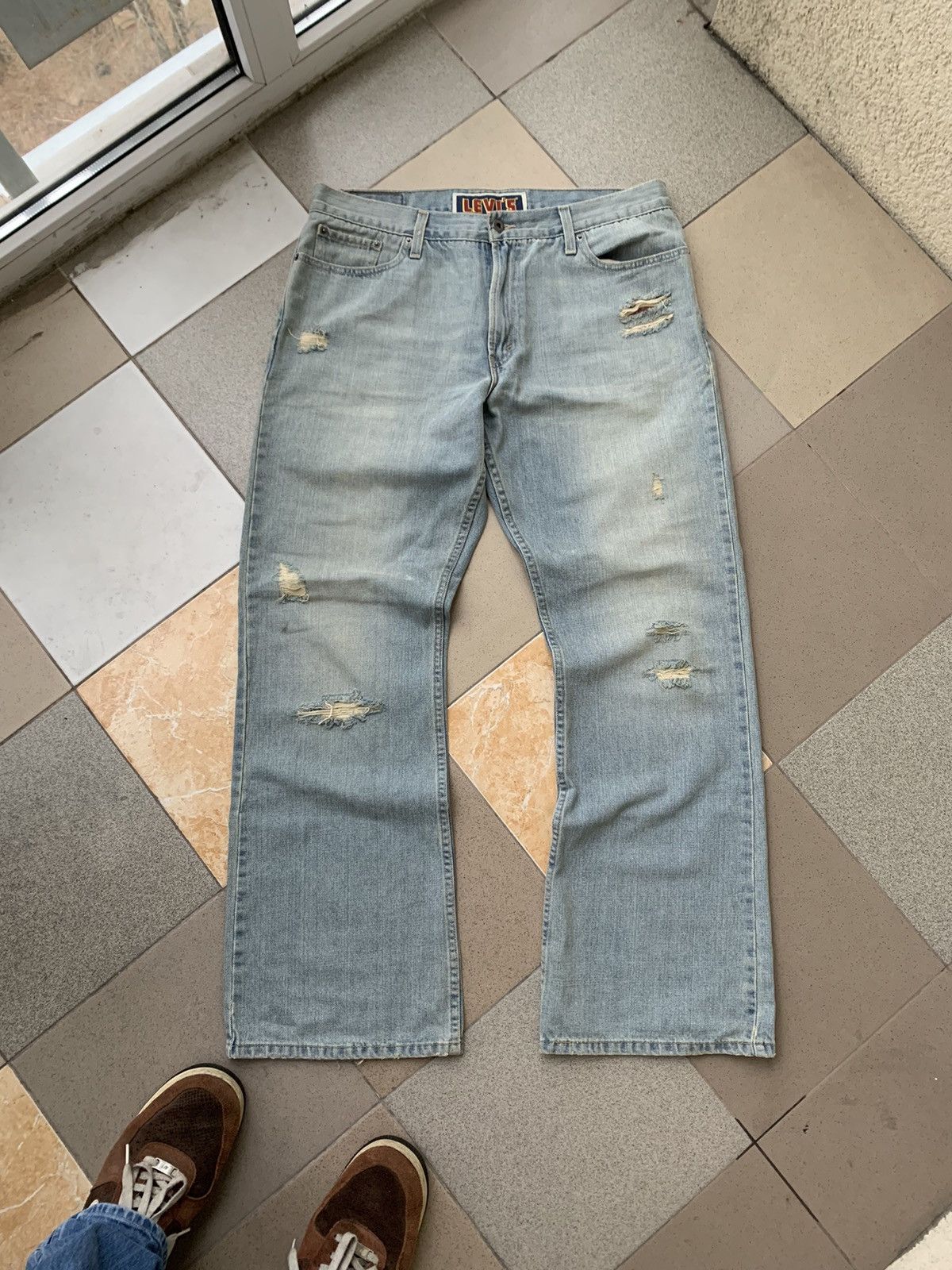 Vintage Levis 527 Low Boot Cut Distressed Jeans