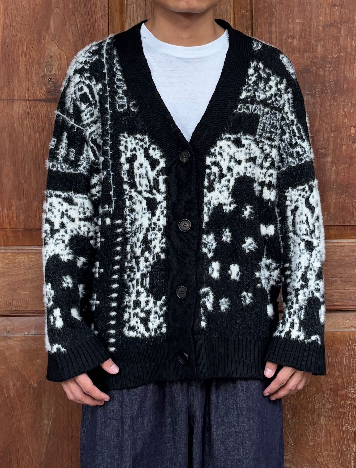Yves Saint Laurent FREE TAX! 90s Bandana Knitted Cardigan Jacket - Medium Size US M / EU 48-50 / 2 - 1 Thumbnail