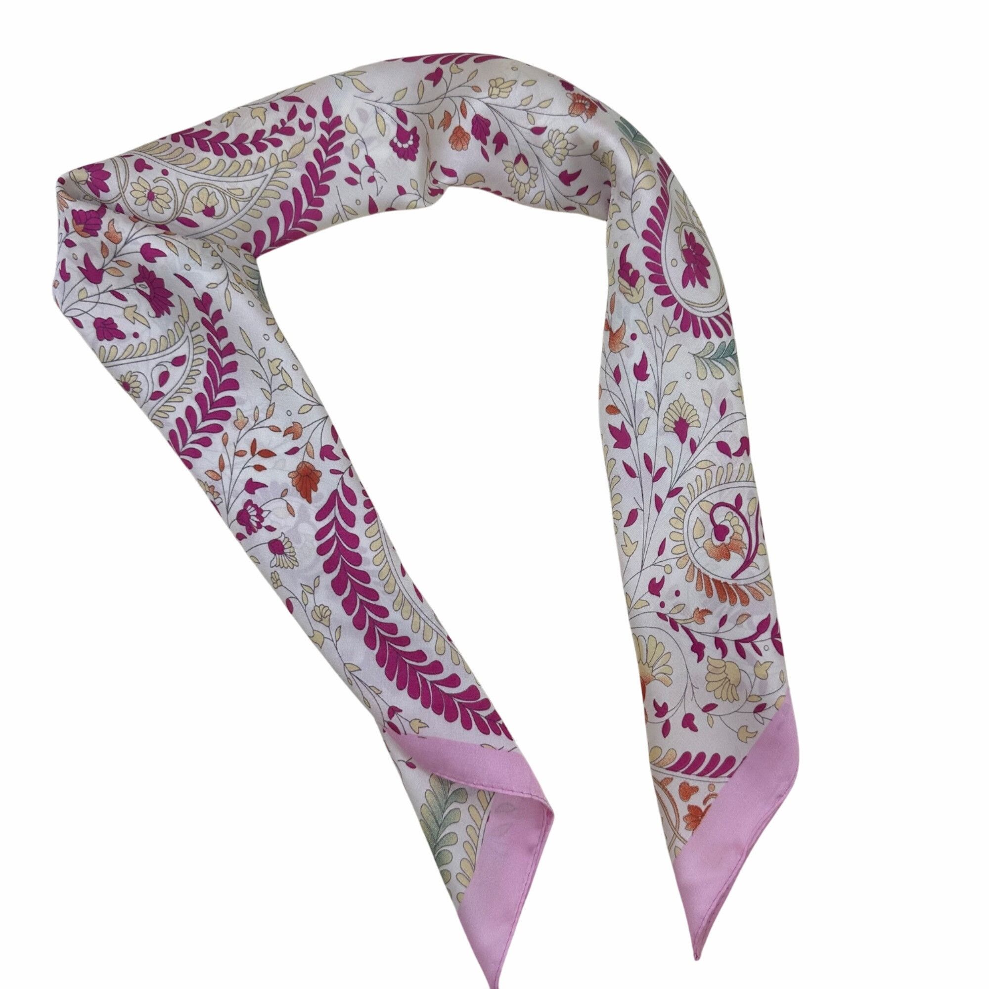 Other Bandana Elegant Square Classic Pink and Beige Wrap Stylish N Size ONE SIZE - 3 Thumbnail