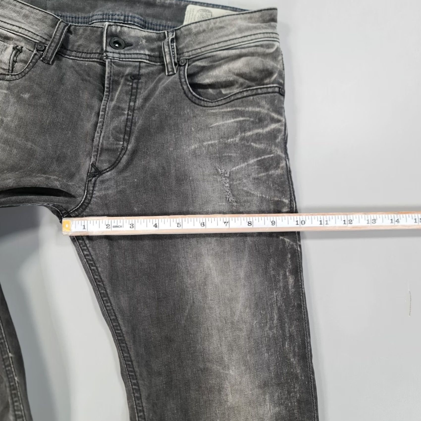 Diesel Diesel Sleenker Jeans Mens Grey Skinny Slim Stretch Denim 0676P W30 L29 5-Pocket Distressed 98% Cotton Elastane Slim Fit Size US 30 / EU 46 - 7 Thumbnail
