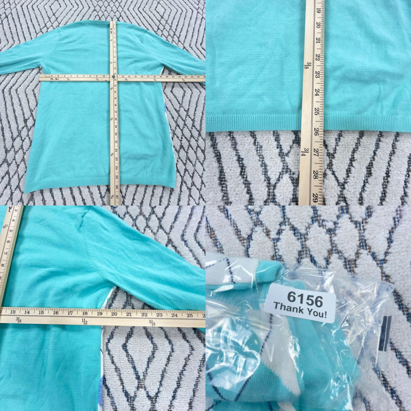 Tommy Hilfiger Tommy Hilfiger Sweater Women L Blue Teal V-Neck Knit Pullover Argyle Embroidered Logo Womens Size L / US 10 / IT 46 - 8 Thumbnail