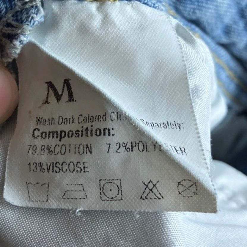 Denime Unbranded Womens Short Overalls Blue Denim Y2K Streetwear Distressed Medium Size 32" / US 10 / IT 46 - 4 Thumbnail