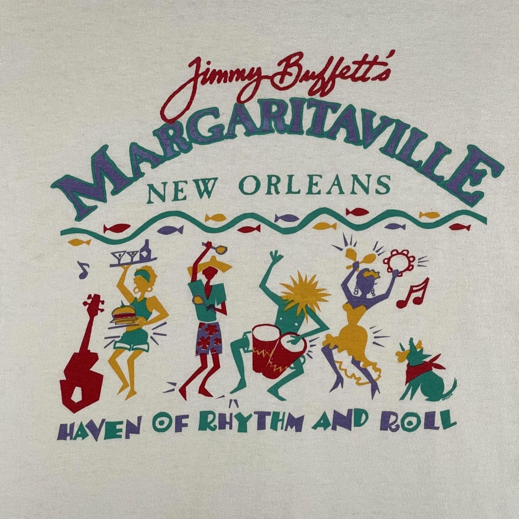 Hanes VINTAGE Hanes Shirt Mens XL White Jimmy Buffett Margaritaville New Orleans Tee Size US XL / EU 56 / 4 - 4 Thumbnail