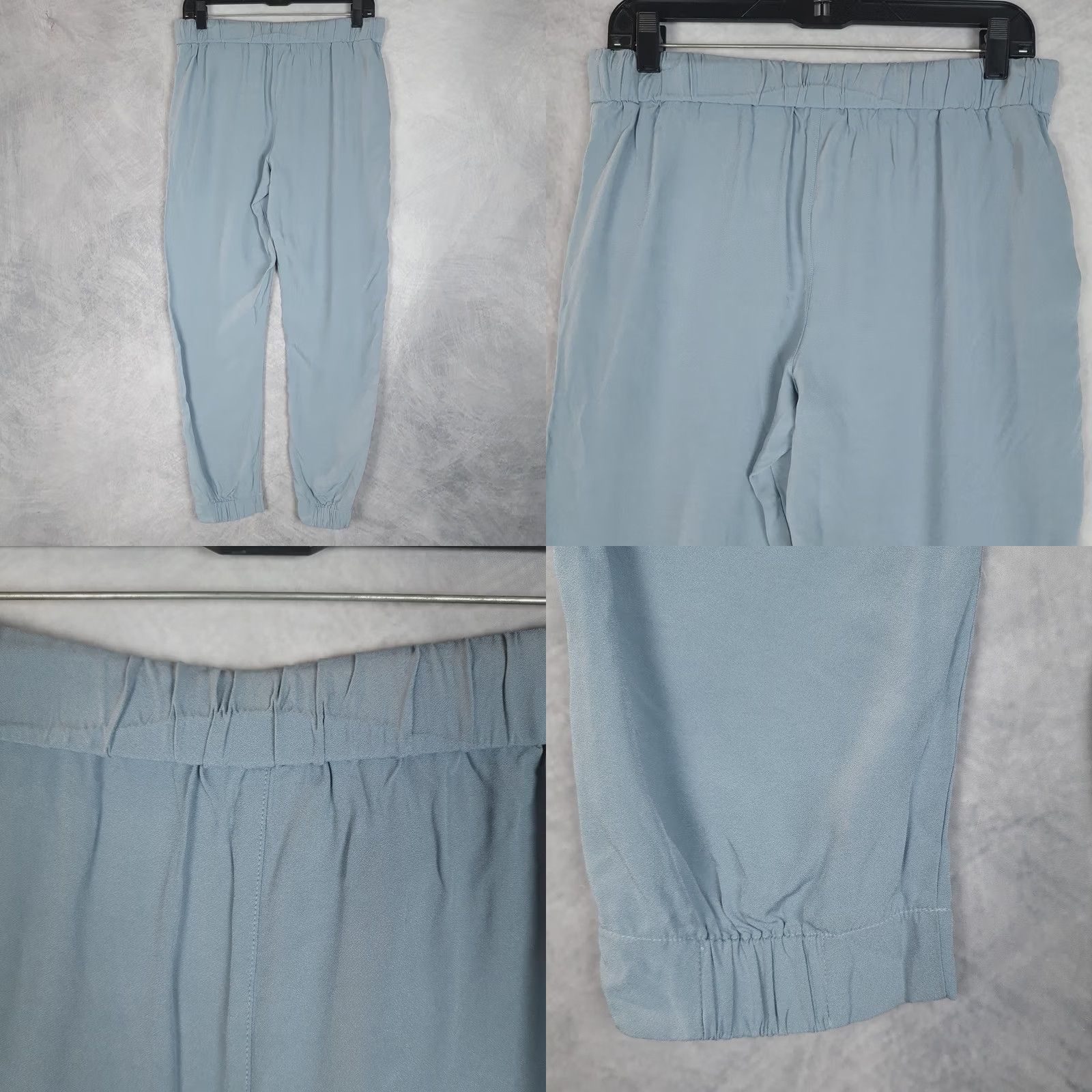 Hanro Hanro Womens S Blue Viscose Drawstring Elastic Cuff Jogger Pockets Lounge Pants Size 28" / US 6 / IT 42 - 10 Thumbnail