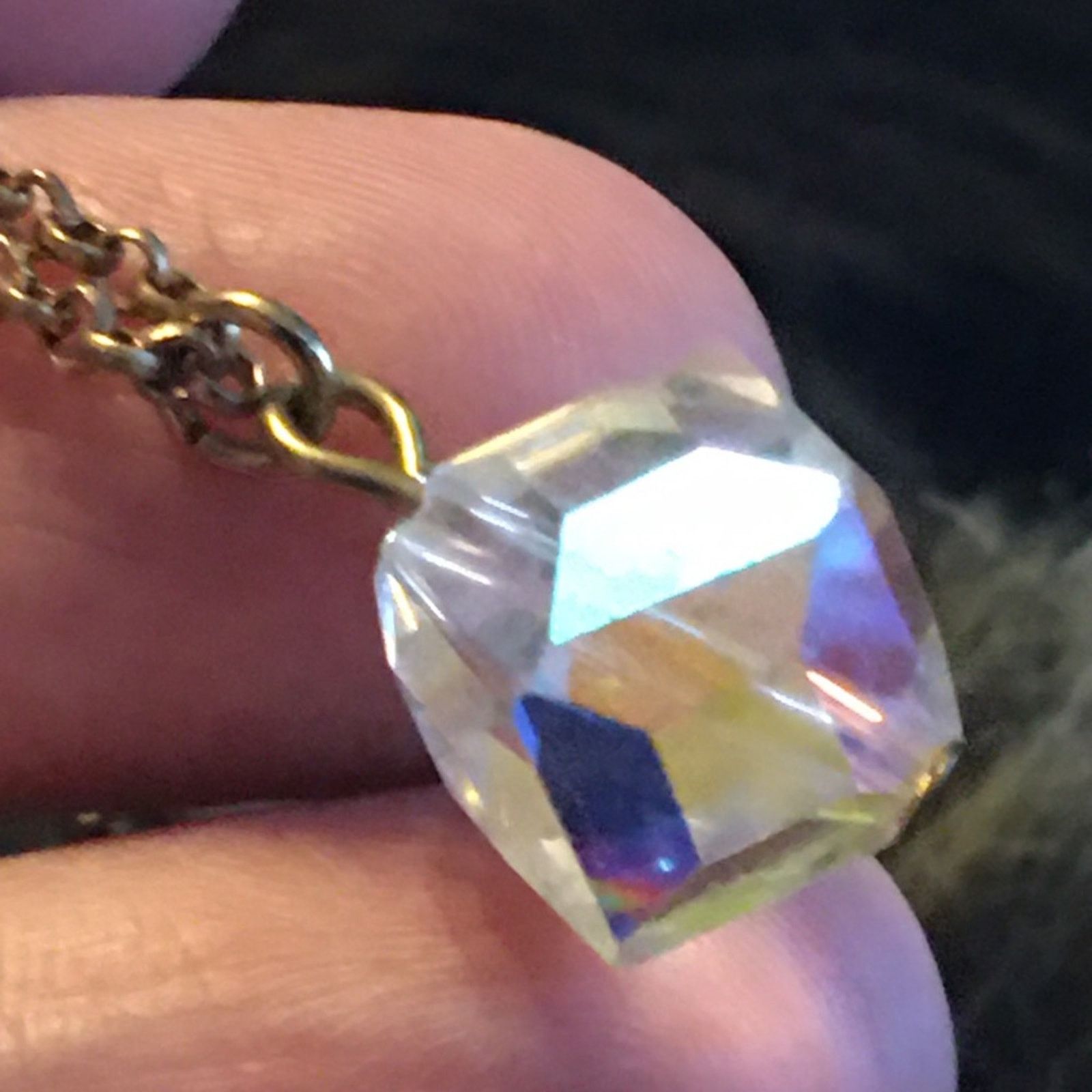 Vintage Vintage 80s faceted glass crystal on gold chain Size ONE SIZE - 6 Thumbnail