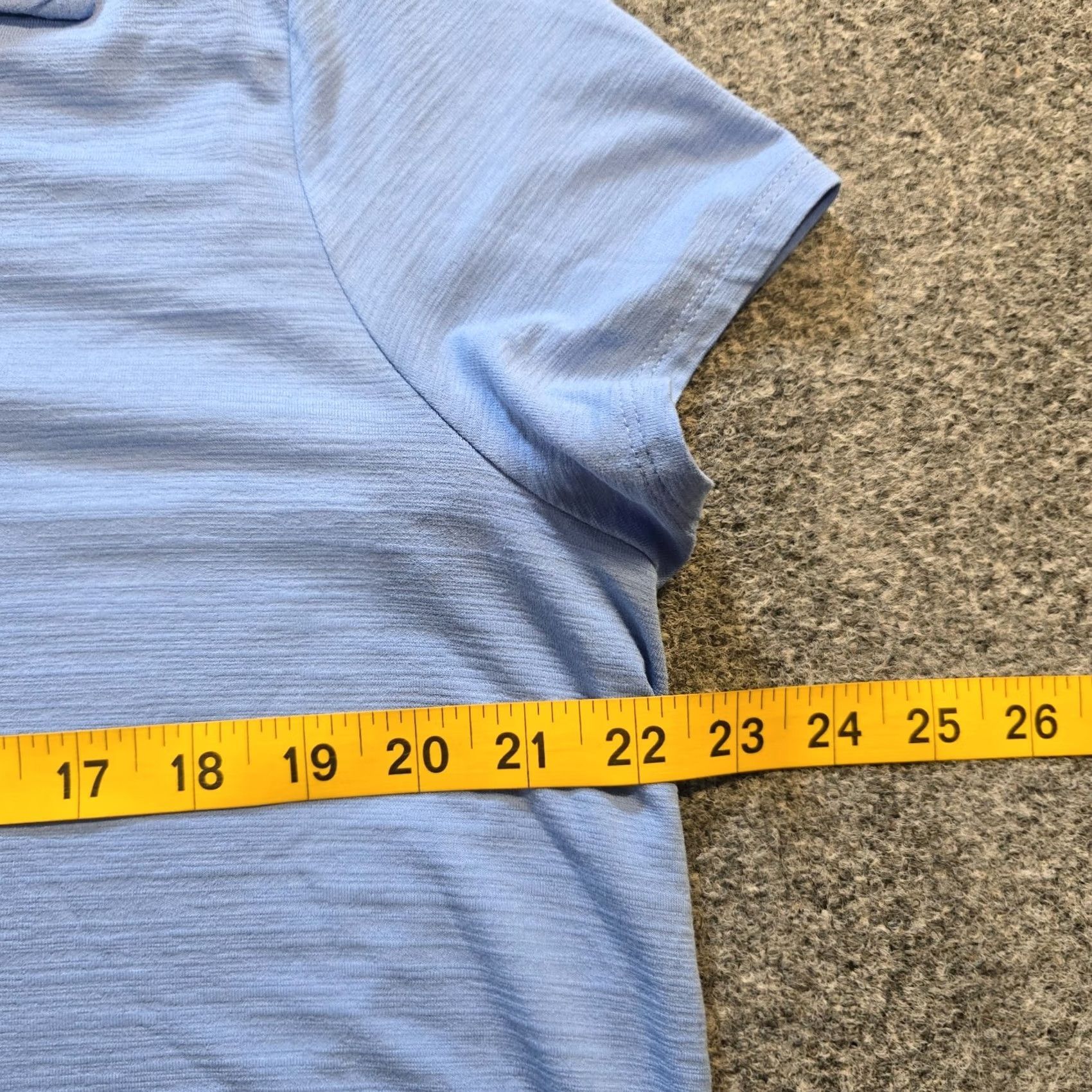 J. Jill J Jill Top Women Size Large Blue Slub Knit Short Sleeve Collared Wearever Casual Shirt Mens? (note: no) Size L / US 10 / IT 46 - 5 Thumbnail