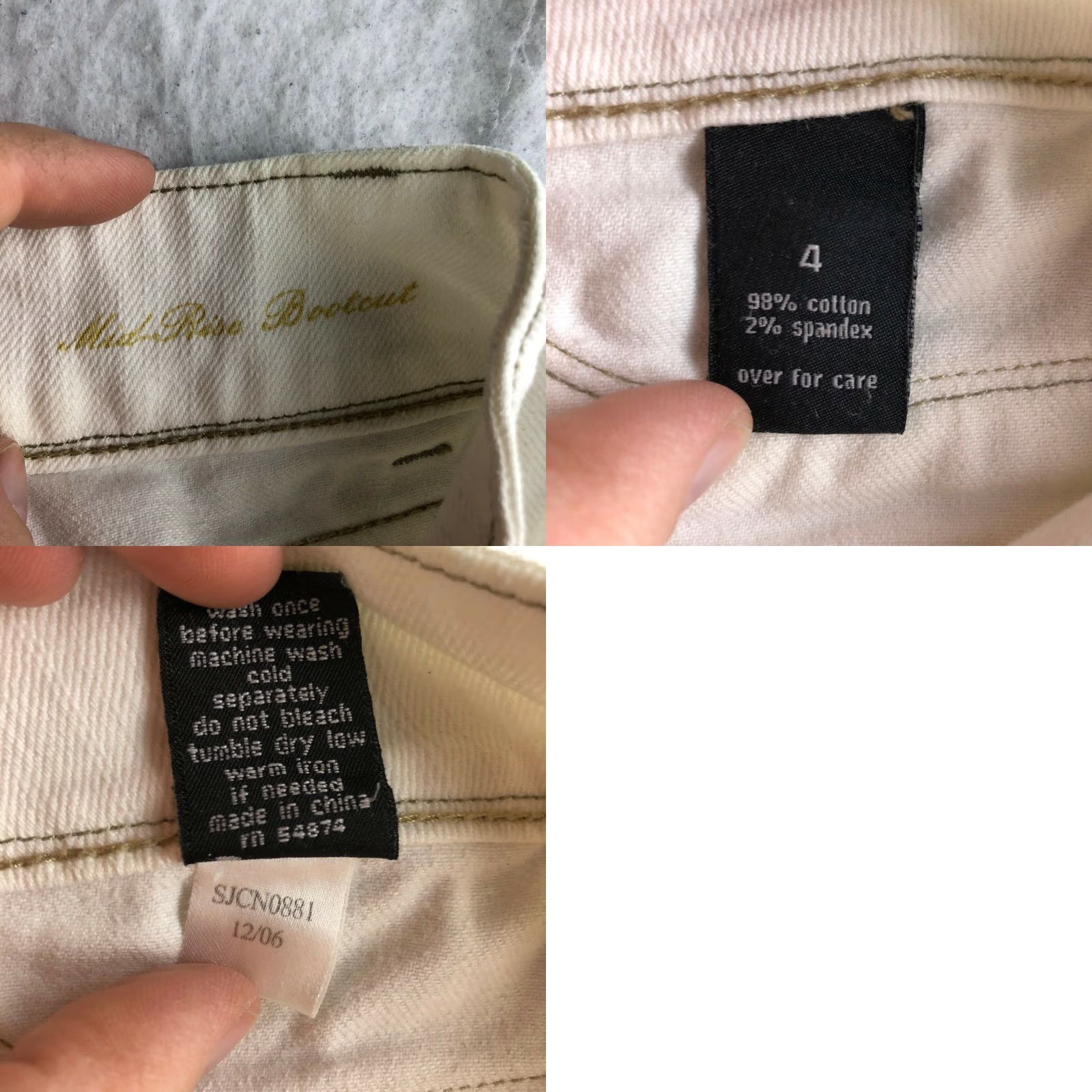 Vintage The Limited Bootcut Mid Rise Jeans Womens Size 4 White Denim Size 27" / US 4 / IT 40 - 8 Thumbnail
