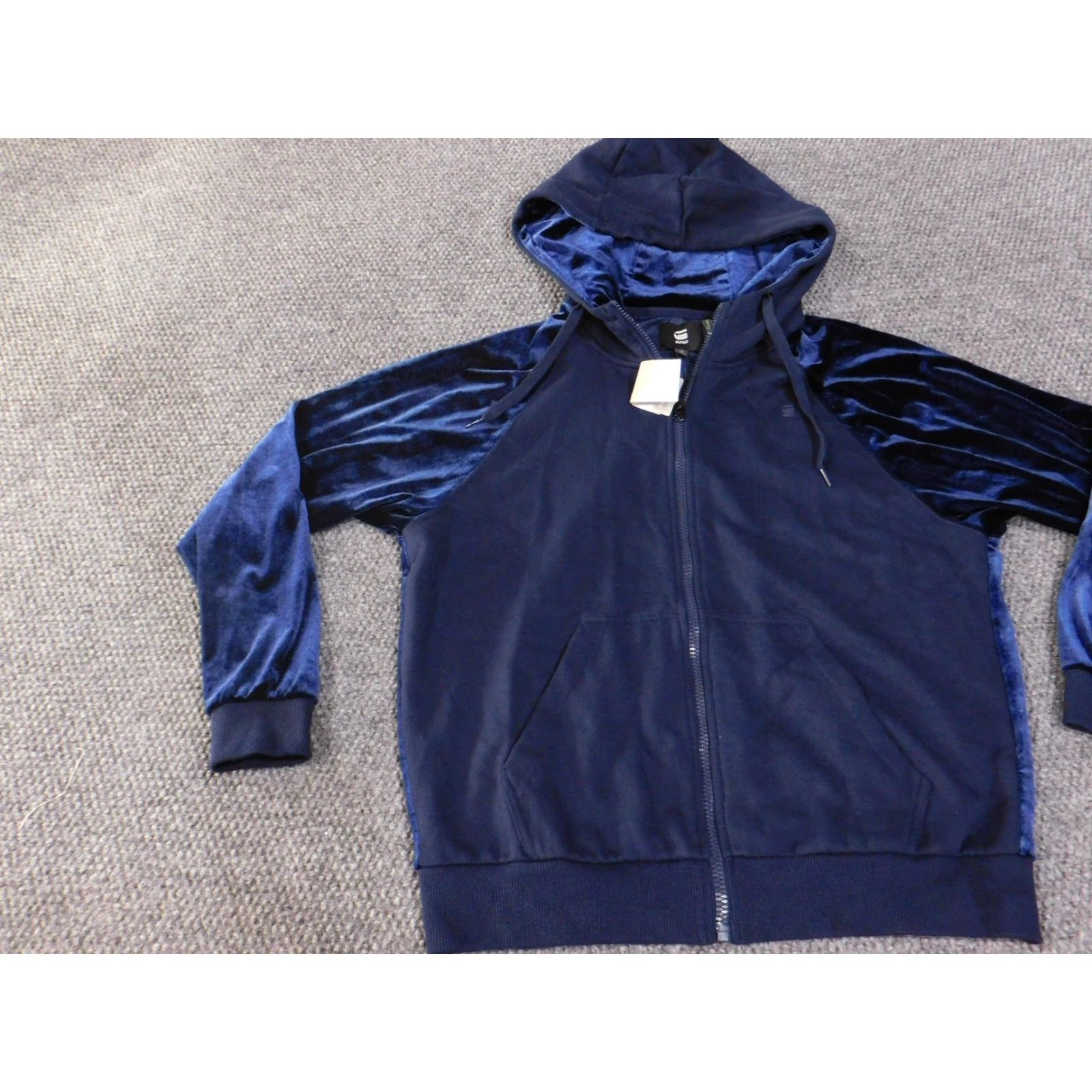 Vintage G-Star RAW Hoodie Womens Large Sarho Blue Kikko Zip Sweat Sherland Velvet Jacket Size L / US 10 / IT 46 - 3 Thumbnail
