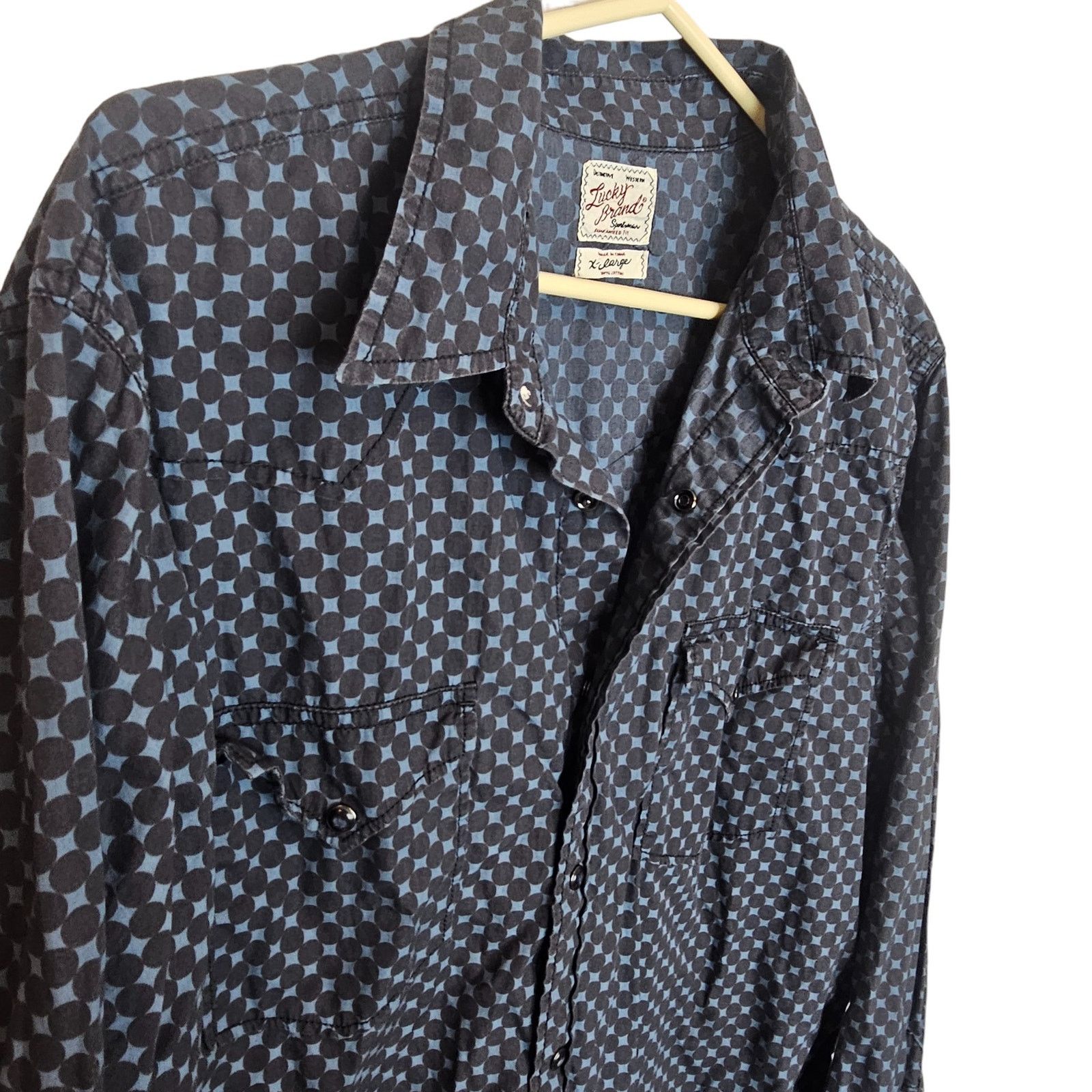 Lucky Brand Lucky Brand Mens Western Shirt Pearl Snap XL Cowboy Country Size US XL / EU 56 / 4 - 5 Thumbnail