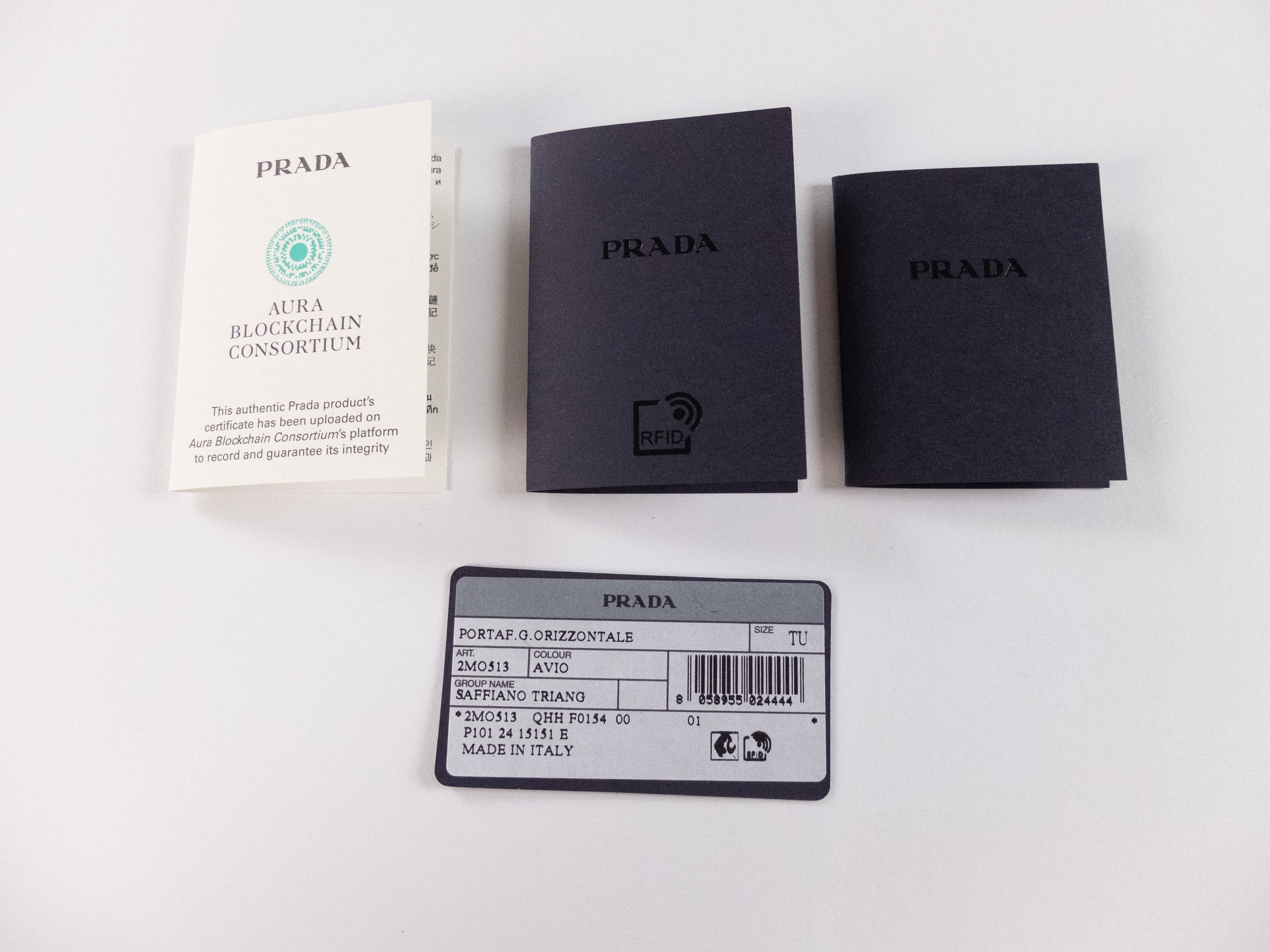 Prada PRADA blue triangle logo Saffiano leather bifold wallet Size ONE SIZE - 8 Thumbnail
