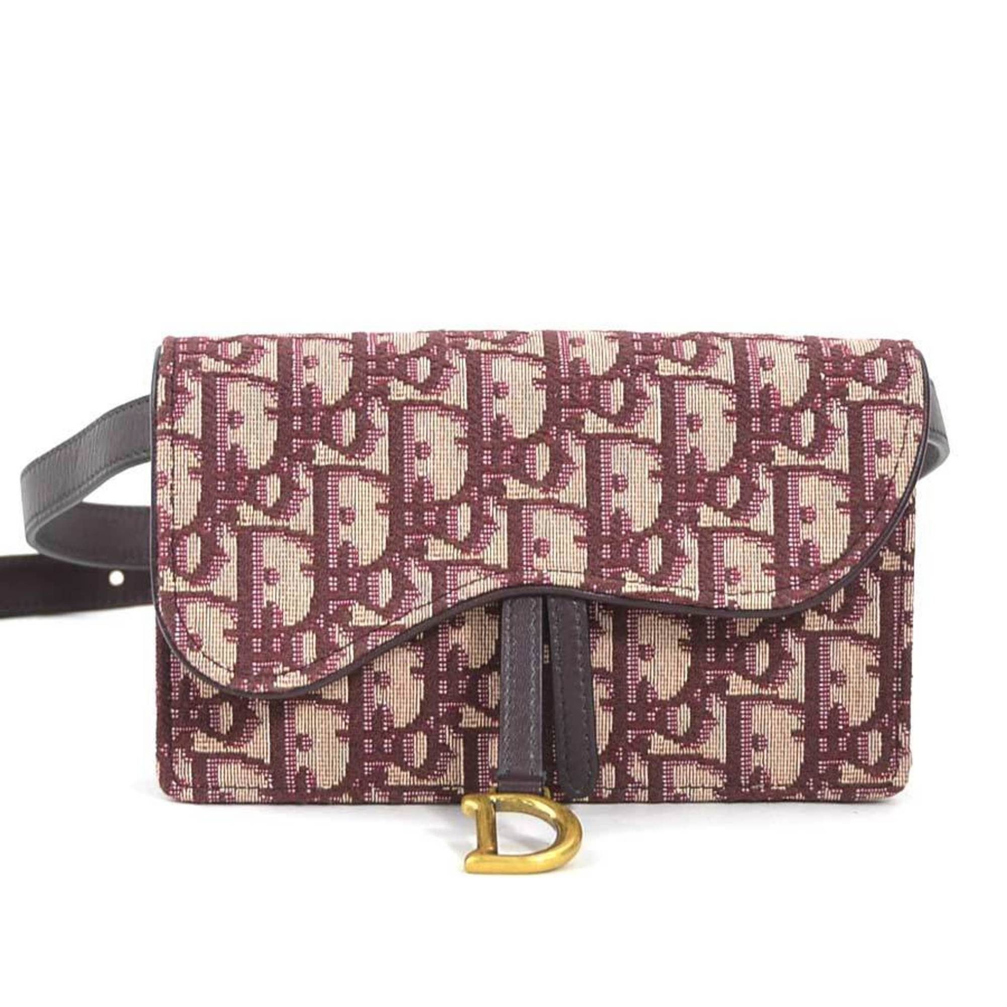 Dior Christian Dior waist bag, belt Trotter canvas, leather, Bordeaux, women's 90091a Size ONE SIZE - 1 Thumbnail