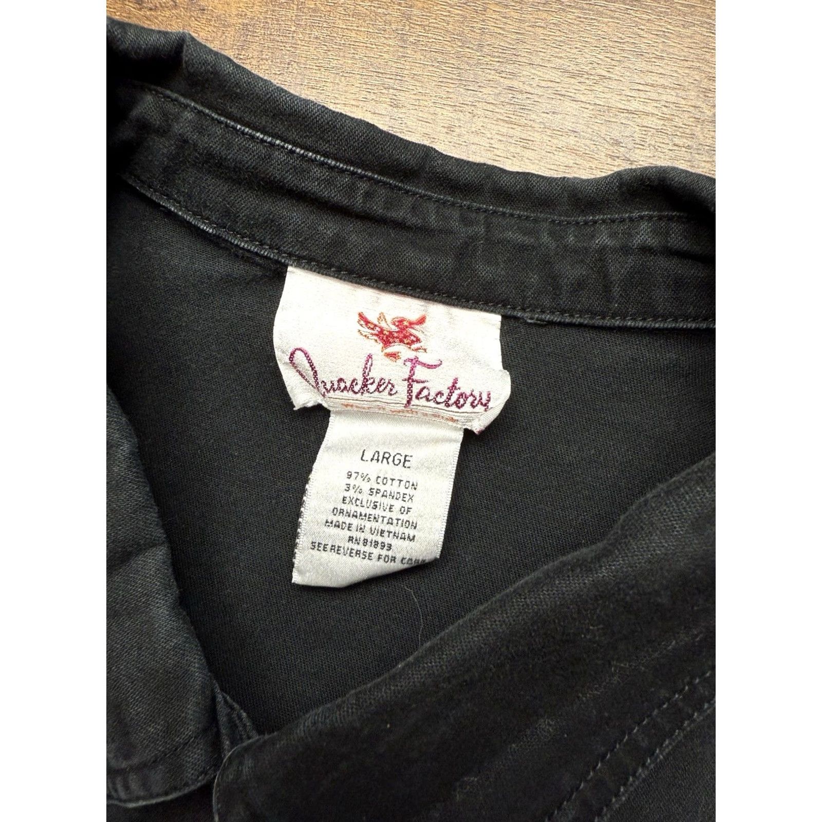 Quacker Factory VINTAGE Quacker Factory Black Denim Jacket Butterfly Women Size Large Jacket Size L / US 10 / IT 46 - 3 Thumbnail