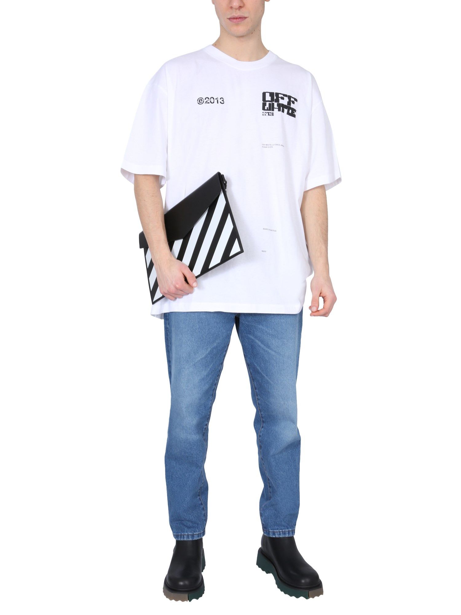 Off-White White Tech Marker Adam Is Eve Oversized T-shirt Size US XXS / EU 40 - 4 Thumbnail