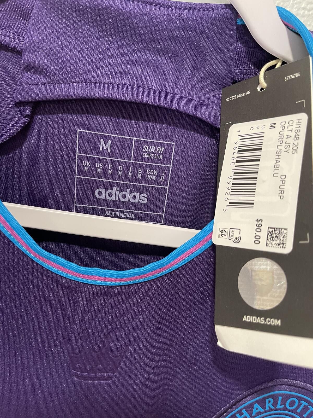 Adidas Adidas Charlotte FC Purple Soccer Jersey Medium Slim Fit Size US M / EU 48-50 / 2 - 3 Thumbnail