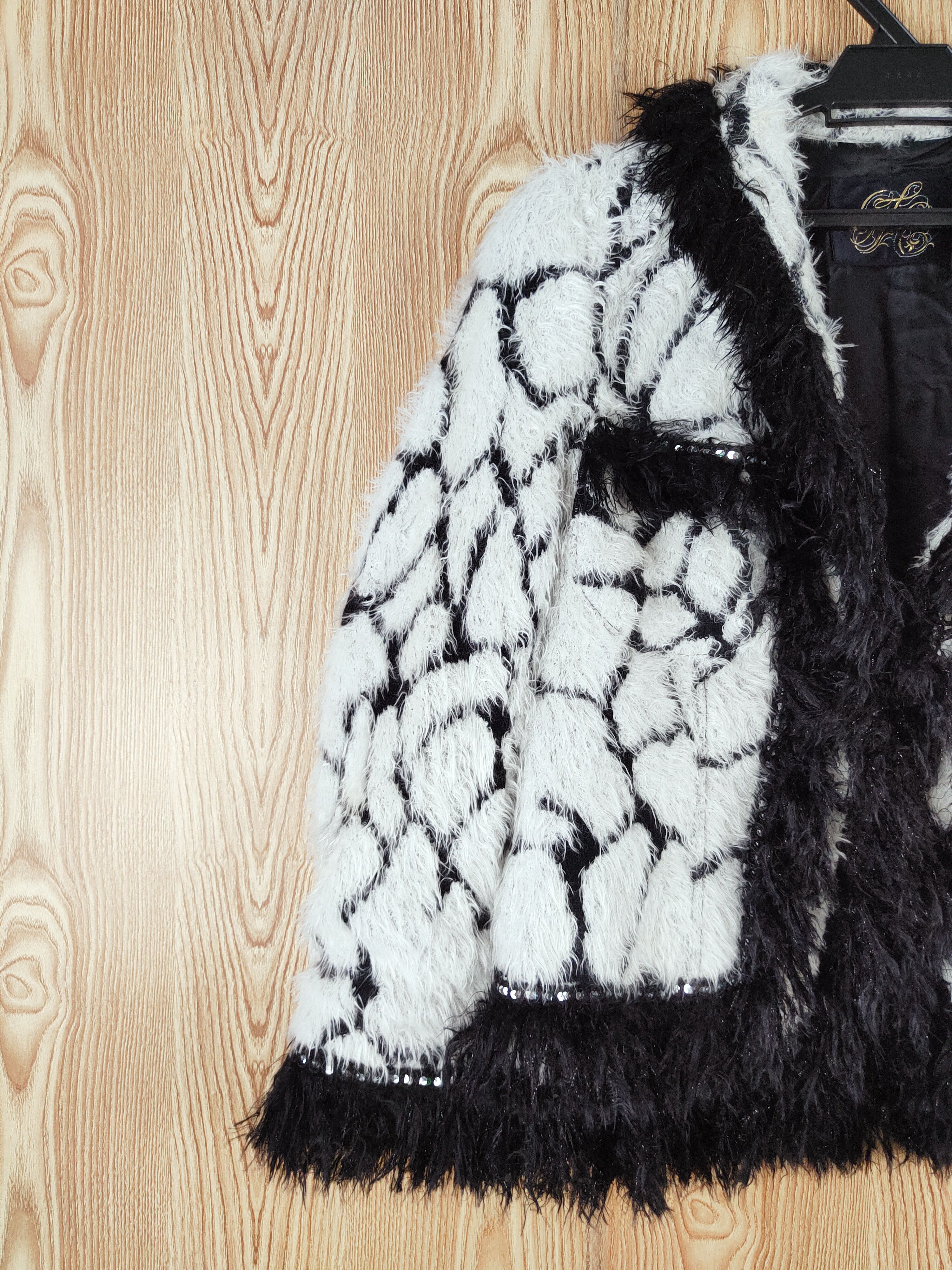 Japanese Brand × Vintage Super luxury Rare - GK Black White Fur Mohair Jackets Size M / US 6-8 / IT 42-44 - 3 Thumbnail