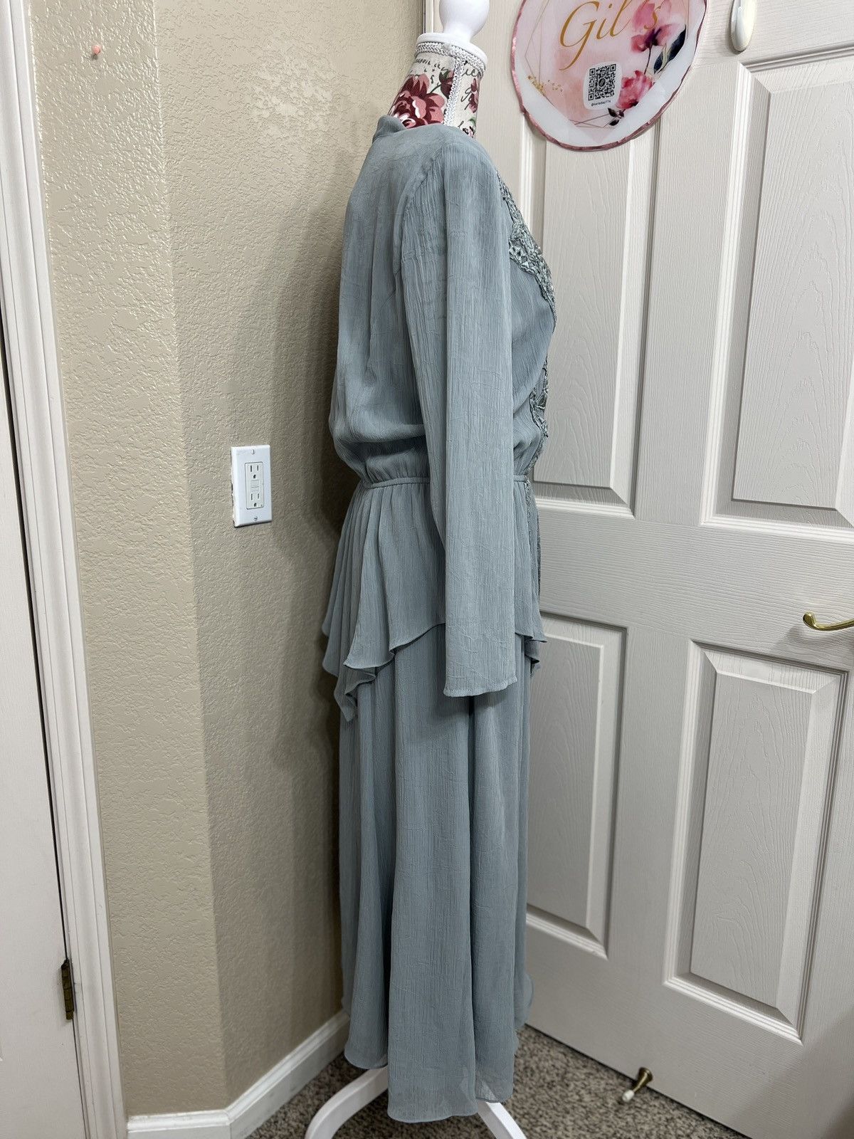 Other Spencer Alexis Vintage 80’s Blue Embroidered Long-Sleeve Size L / US 10 / IT 46 - 2 Thumbnail