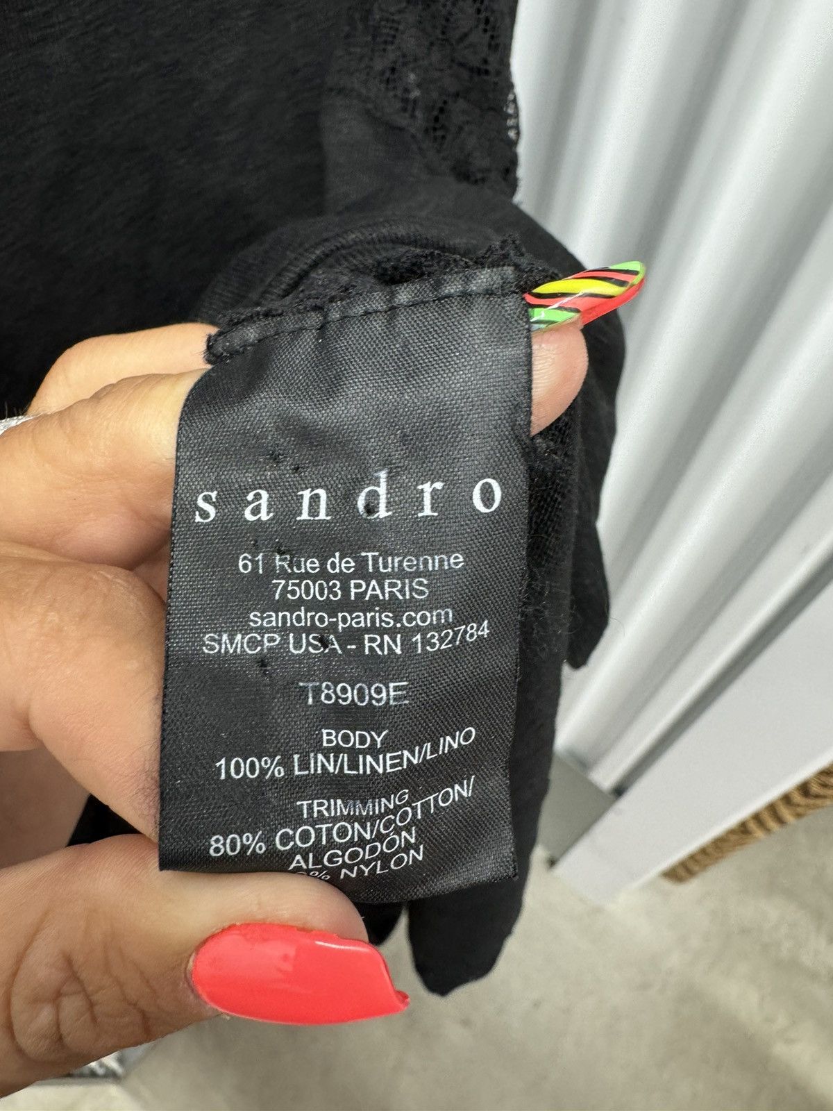 Sandro Sandro Black Lace Top Size 3 Size XS / US 0-2 / IT 36-38 - 5 Thumbnail