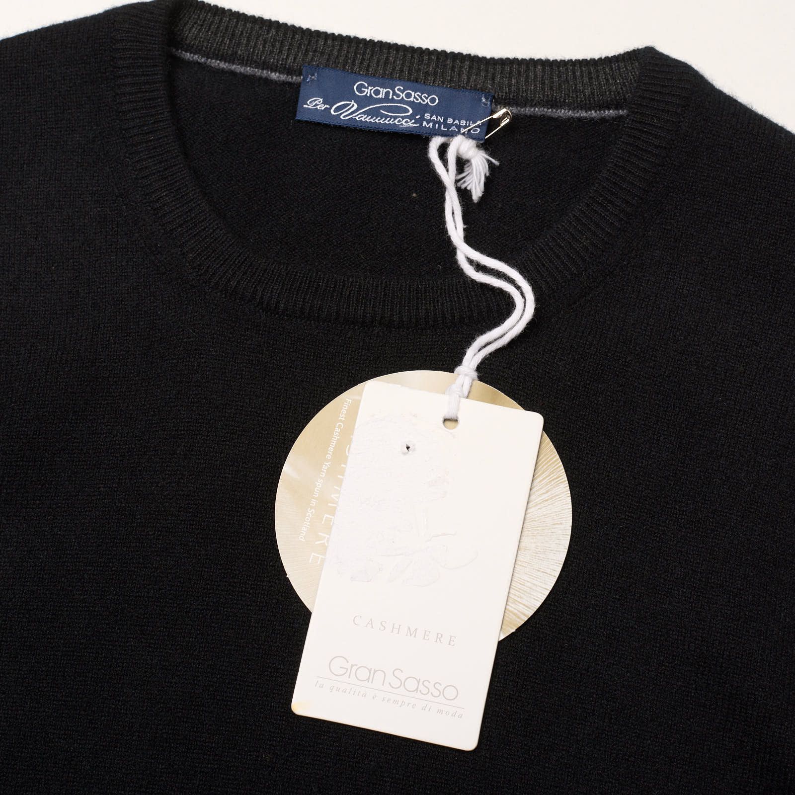 Gran Sasso GRAN SASSO for VANNUCCI Black Cashmere Knit Crewneck Sweater Size US S / EU 44-46 / 1 - 2 Thumbnail