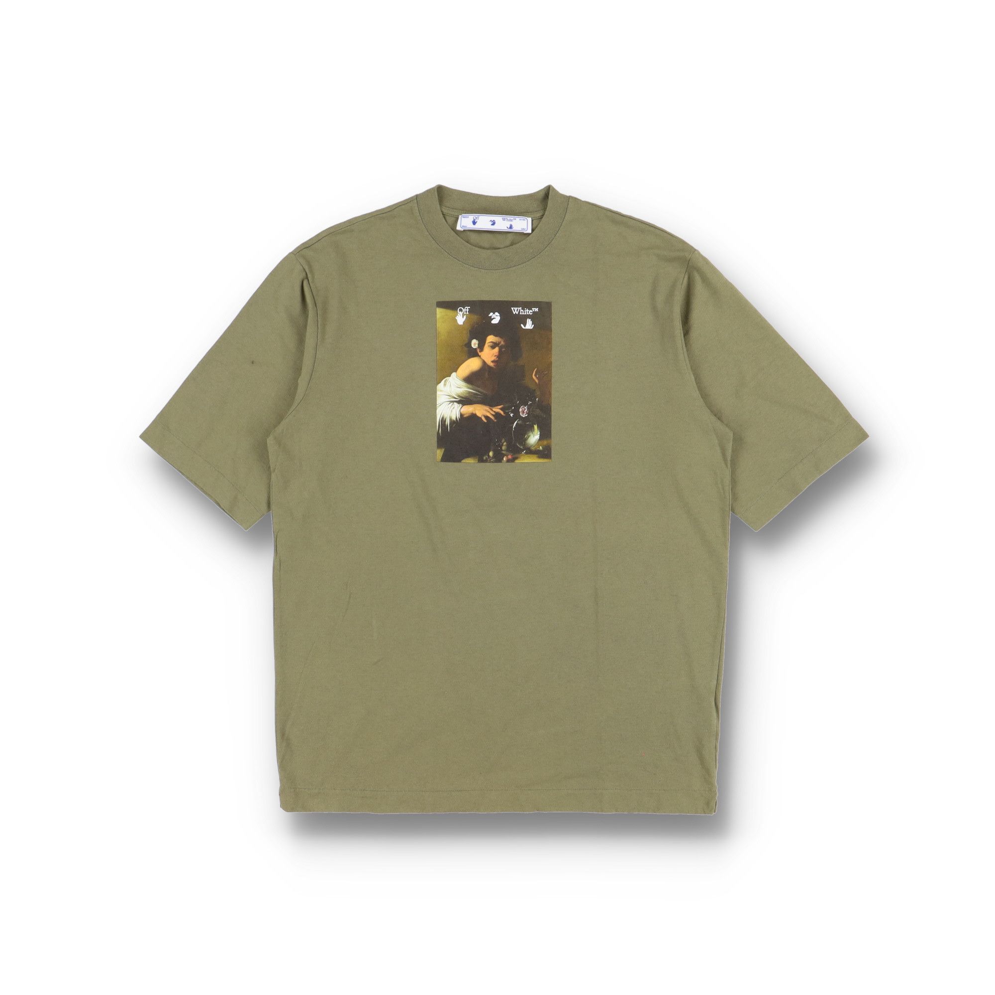 Off-White Green Caravaggio Boy Skate Oversized T-Shirt Size US M / EU 48-50 / 2 - 1 Thumbnail