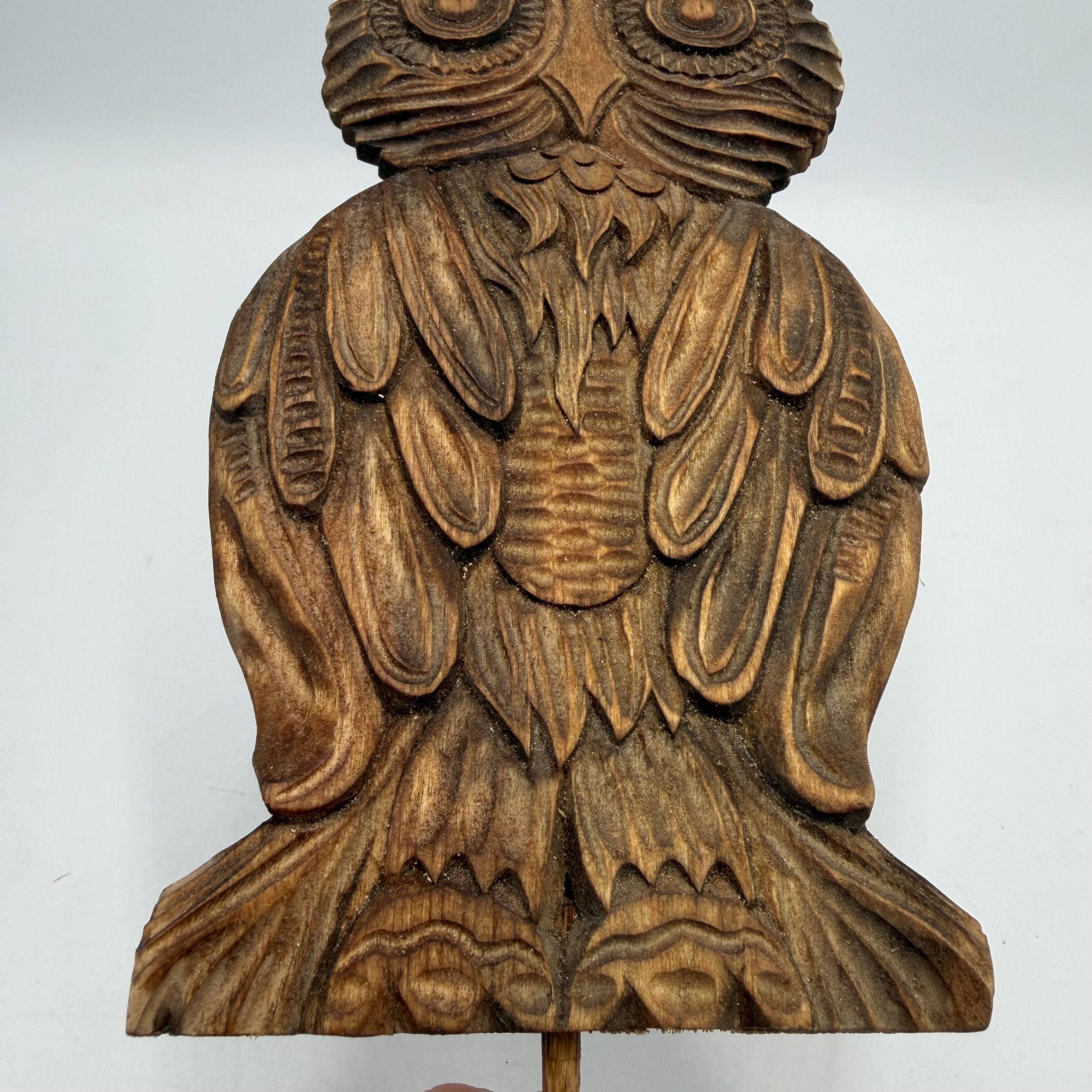 Vintage Vintage Hand Carved Wooden Owl Wall Plaque Linden Wood Size ONE SIZE - 3 Thumbnail