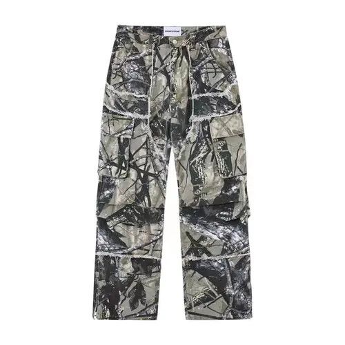 Japanese Brand Camouflage distressed straight leg baggy jeans Size US 30 / EU 46 - 4 Thumbnail
