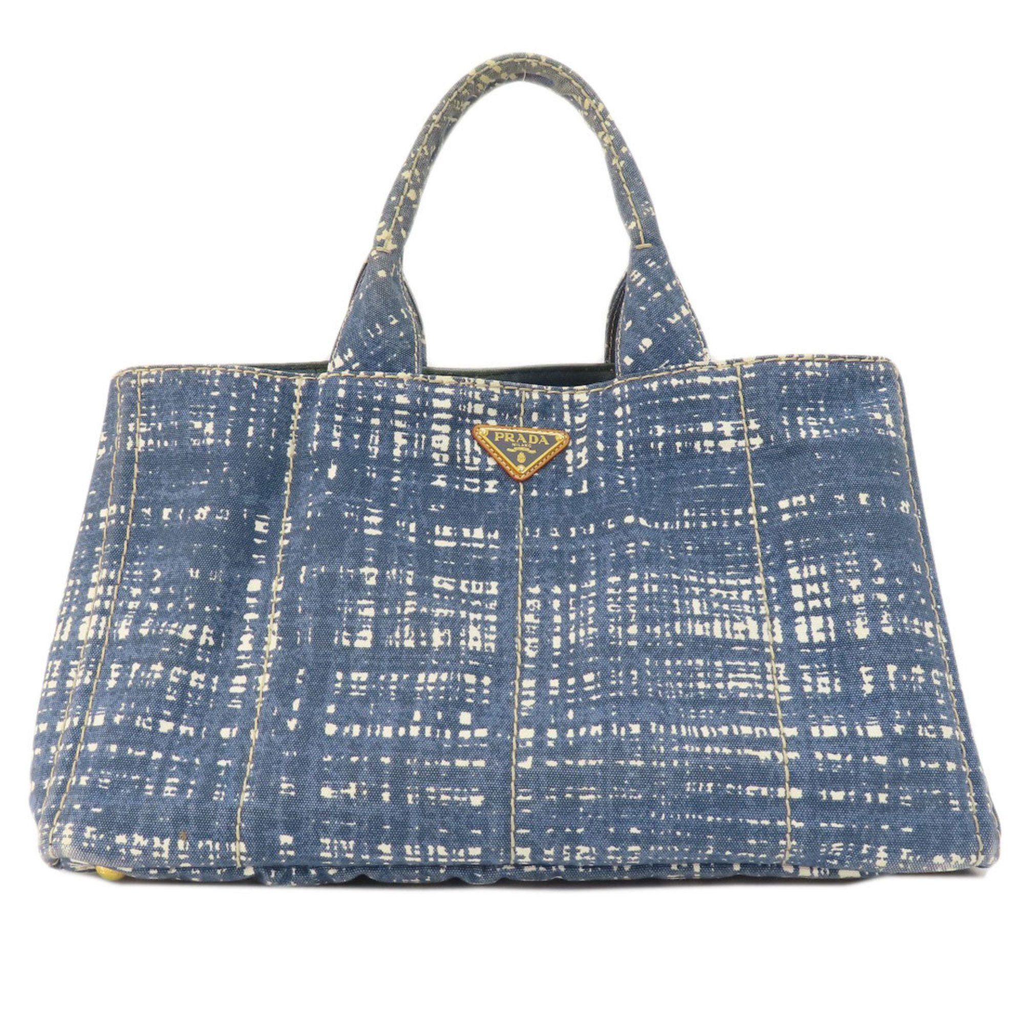 image of Prada Canapa Tote Bag Canvas Women's Prada in Blue