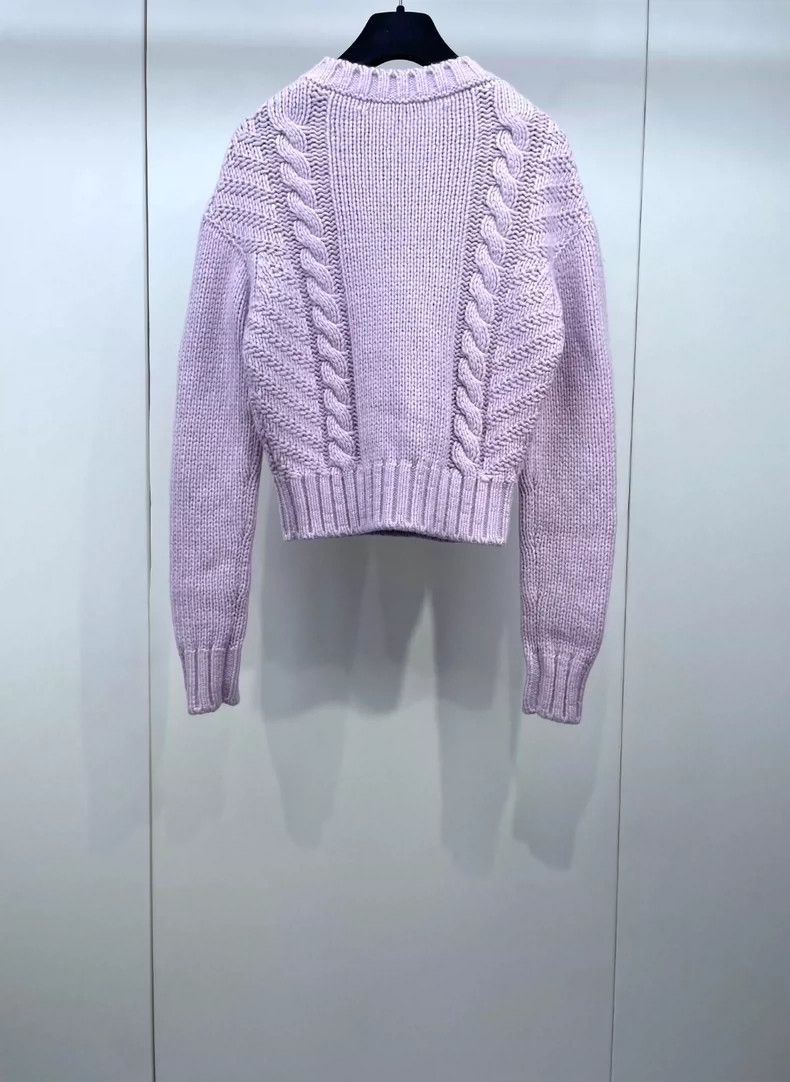 Chanel Chanel Pink and purple cashmere knitted jacquard sweater Size XXS / US 00 / IT 34 - 2 Thumbnail