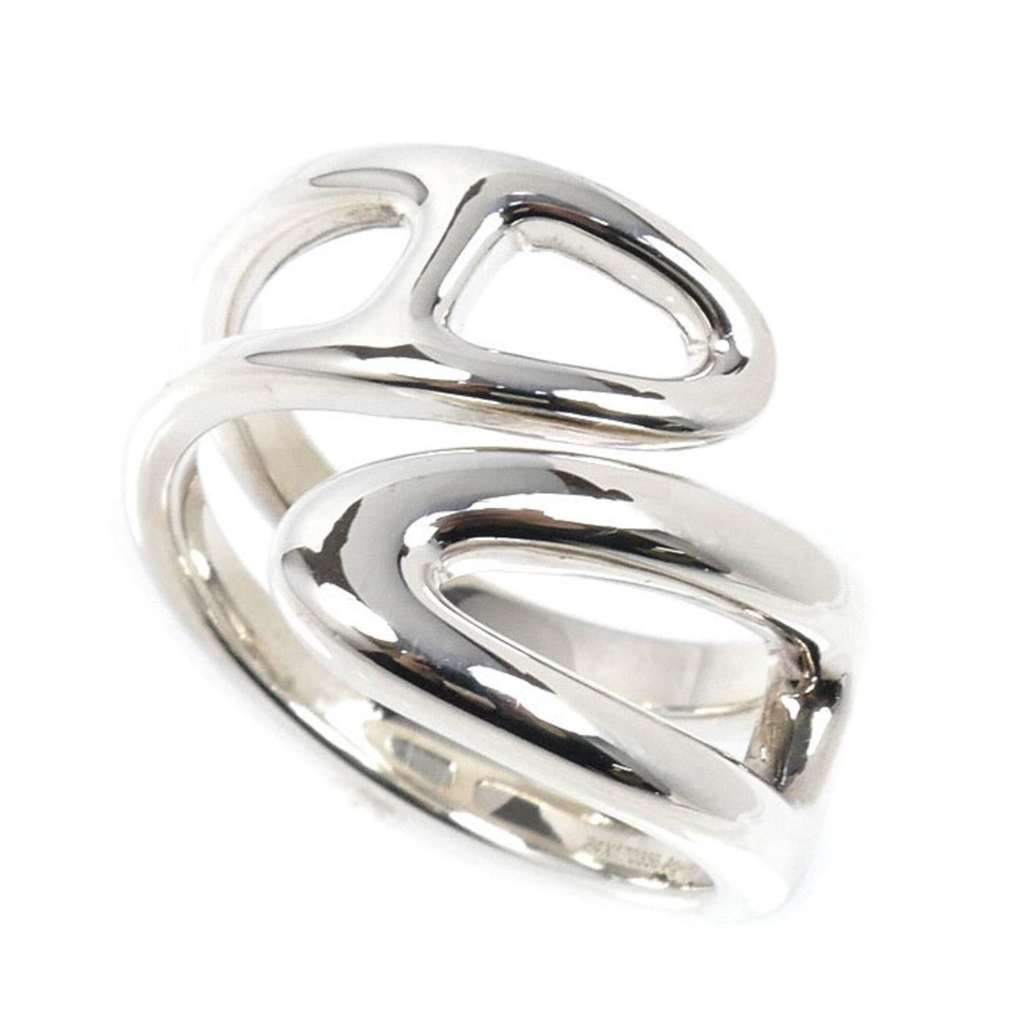 Hermes HERMES Sterling Silver 925 Chaine d'Ancre Punk Ring, Size 53, 7.9g, Women's Size ONE SIZE - 1 Thumbnail