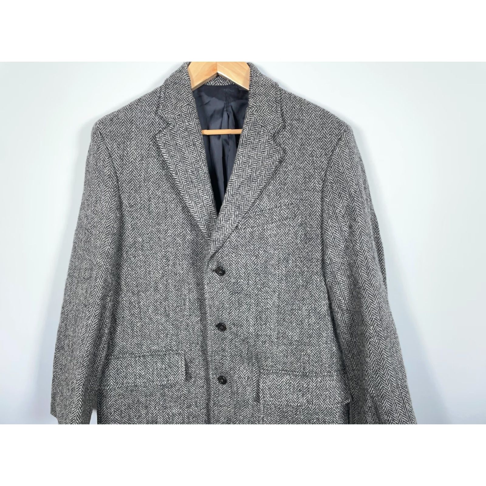 J.Crew J.Crew Harris Tweed Sport Coat Men's Large Gray Herringbone 3 Button Jacket Size US L / EU 52-54 / 3 - 5 Thumbnail