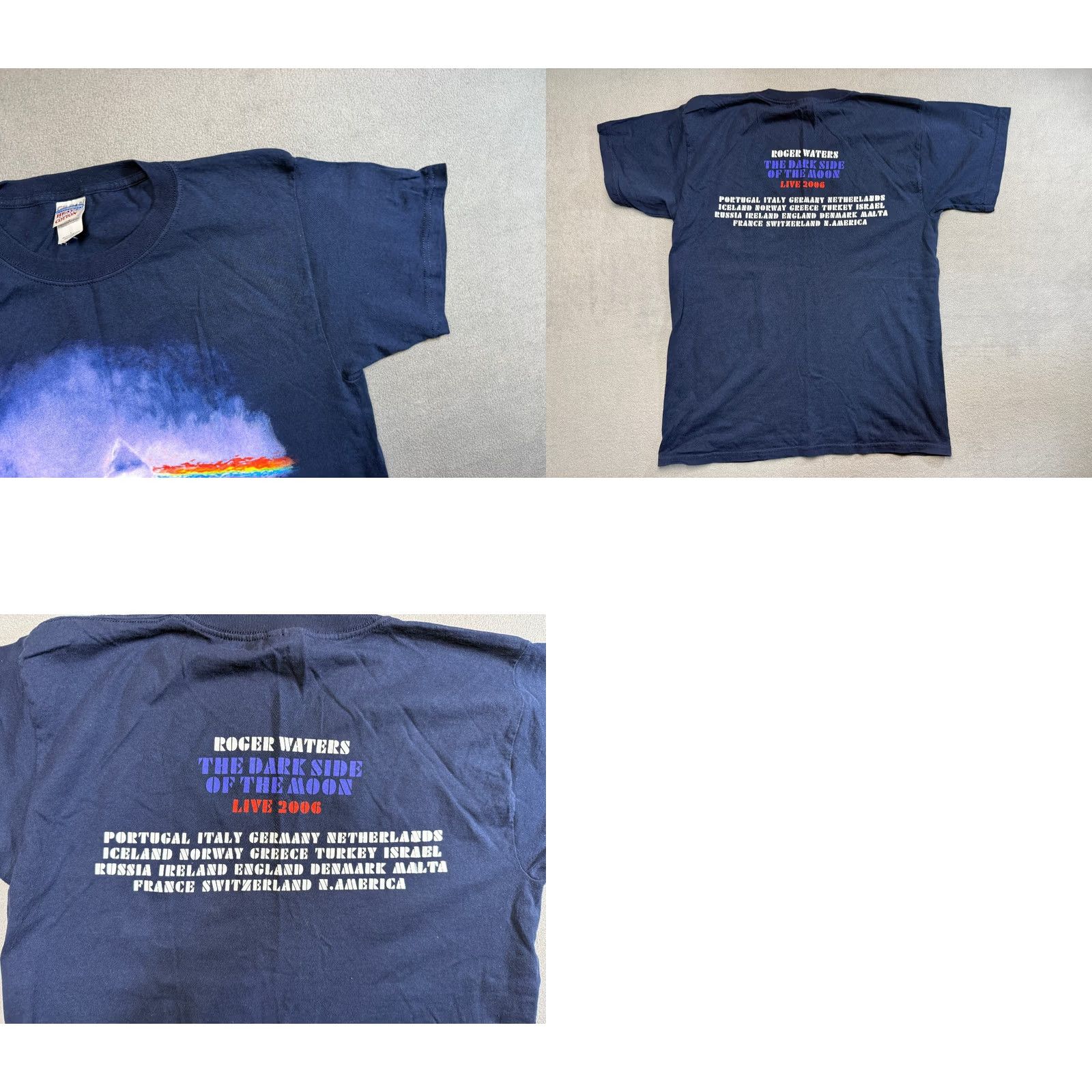 Gildan Roger Waters The Dark side of the Moon Live 2006 Tour shirt Blue mens size L Size US L / EU 52-54 / 3 - 8 Thumbnail