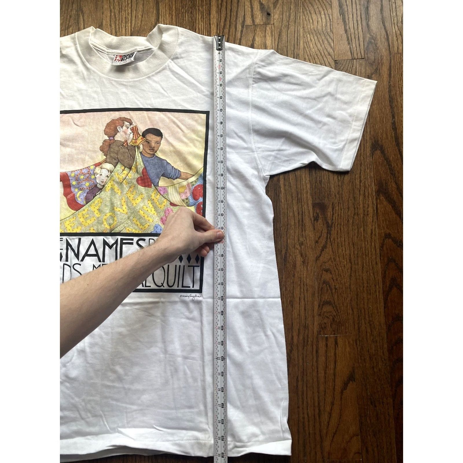 Stafford VTG 90s T Shirt XL The Names Project AIDS Memorial Quilt Art Mary Engelbreit Mens Size US XL / EU 56 / 4 - 7 Thumbnail