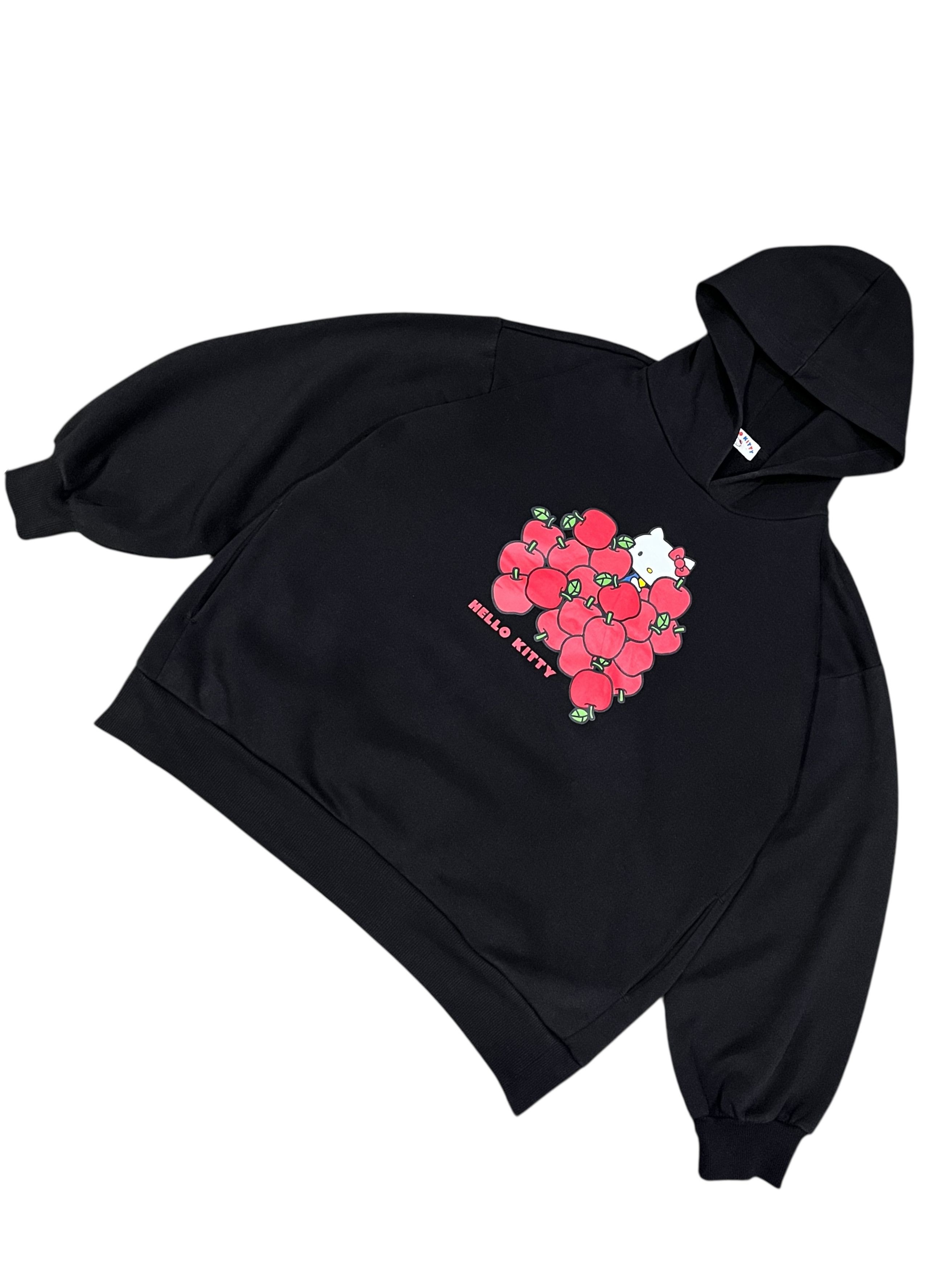 Anime ❤️ HELLO KITTY X APPLES Baggy Fit Black Sweater Hoodie Size M / US 6-8 / IT 42-44 - 1 Thumbnail