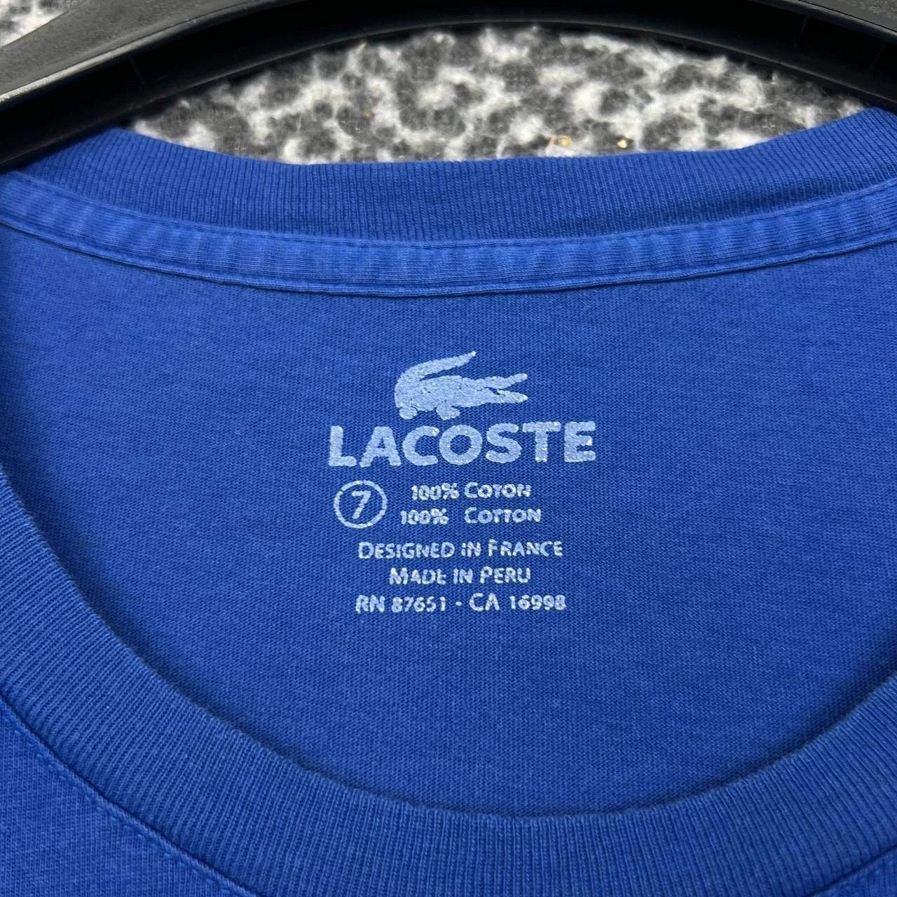 Lacoste Lacoste Since 1927 Shirt Men 7 Blue Crew Neck Cotton Size US M / EU 48-50 / 2 - 4 Thumbnail