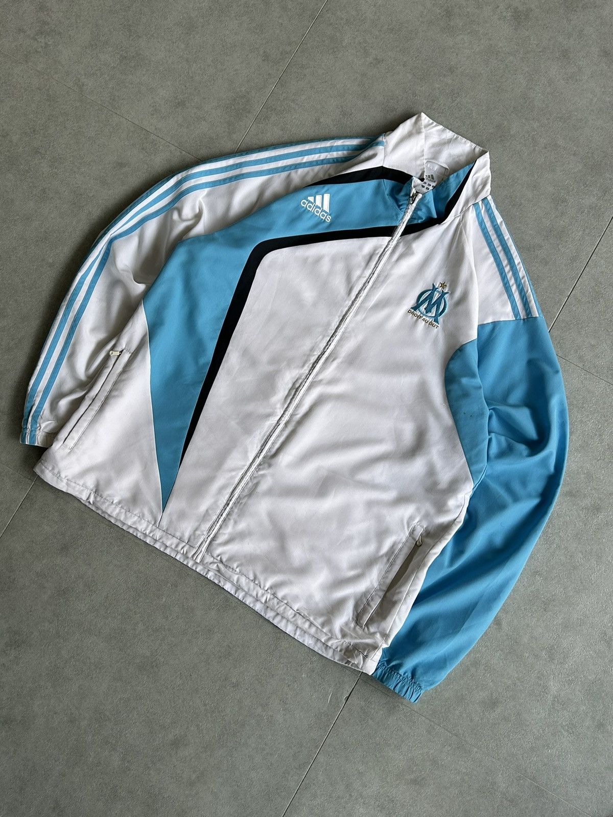 Adidas × Vintage 00's Adidas X Marseille 2009 Jacket 🩵🤍 Size US XL / EU 56 / 4 - 2 Thumbnail