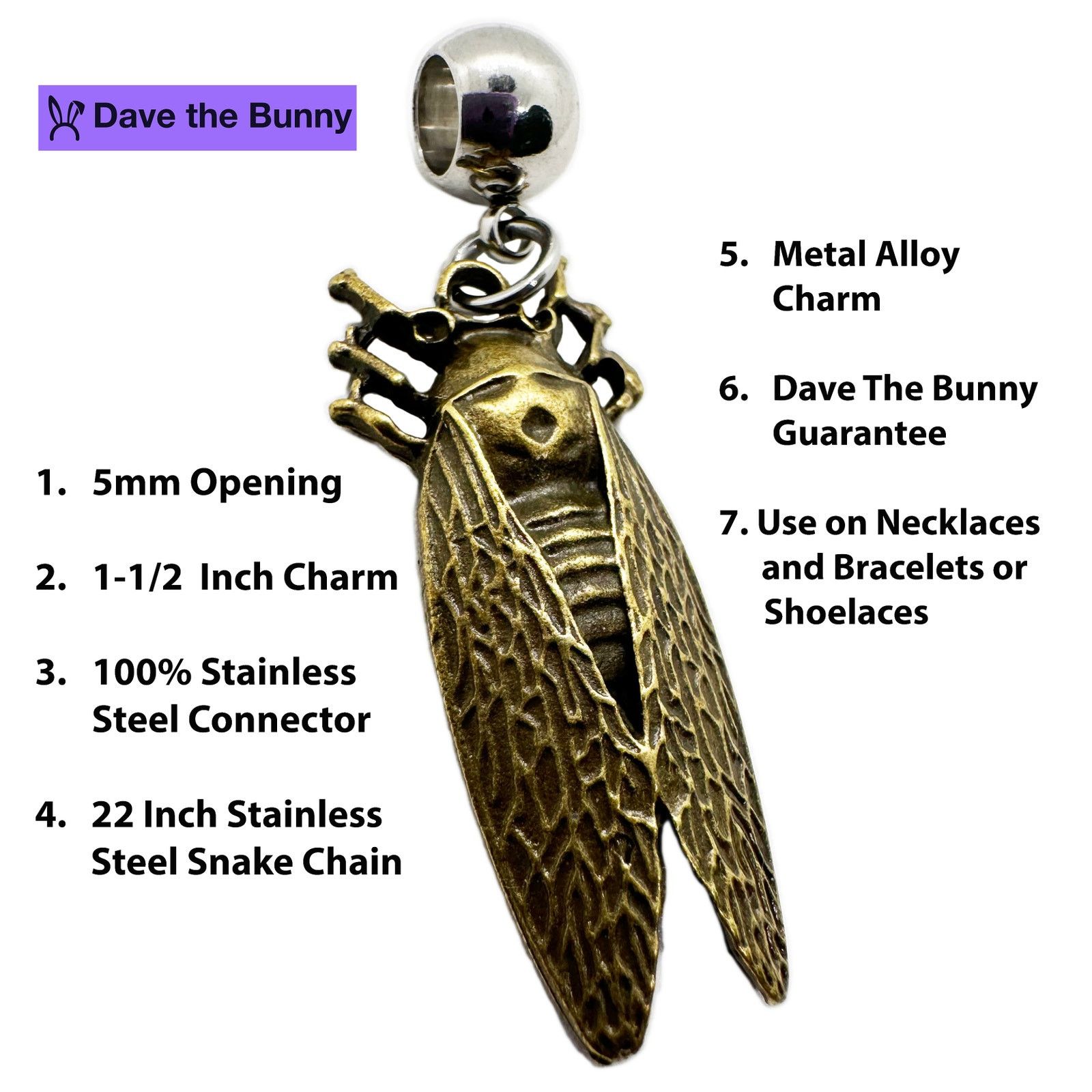 & Other Stories Cicada Bug Insect Necklace Pendant Size ONE SIZE - 2 Thumbnail