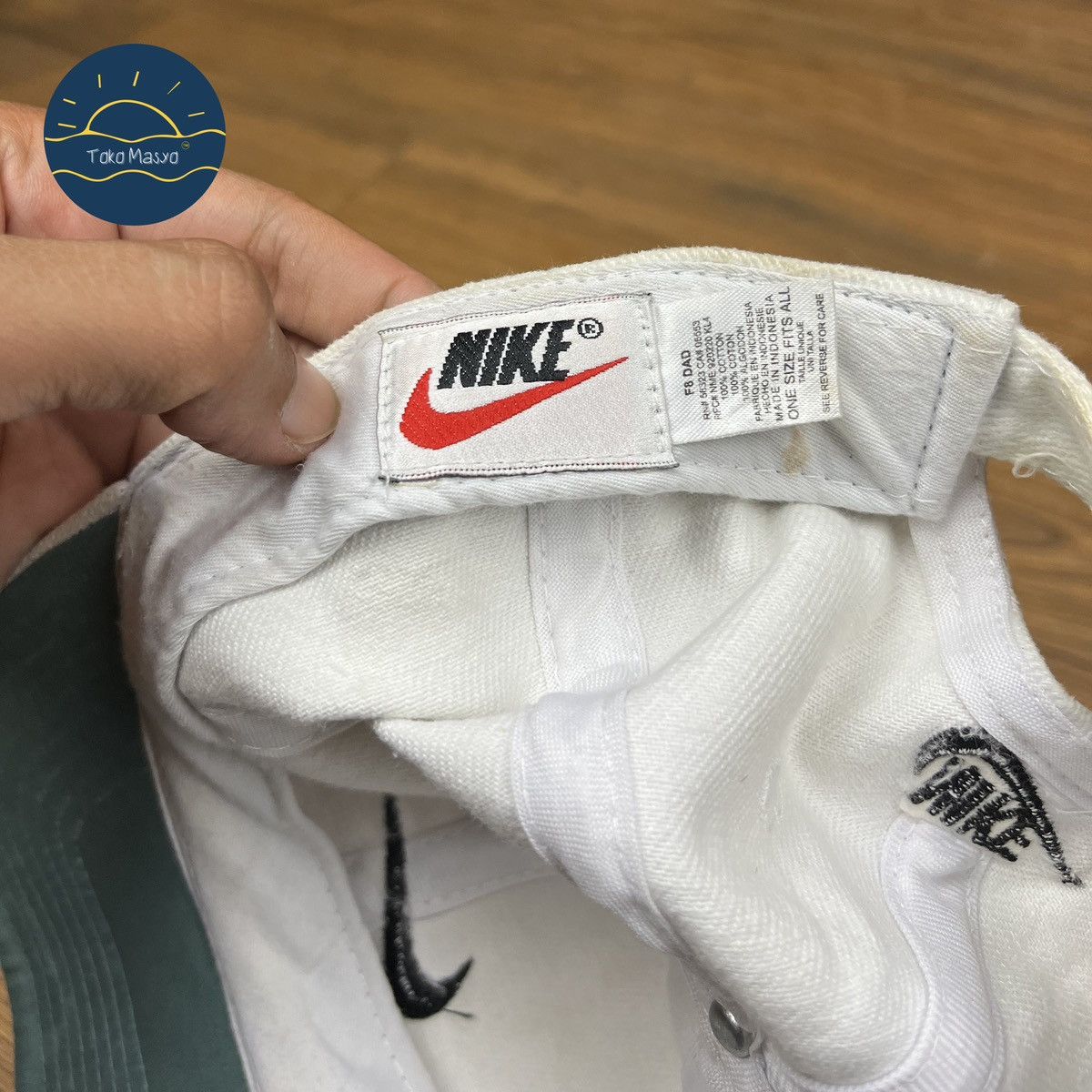 Nike × Vintage Vintage Nike 90’s Embroidered Swoosh Cap Green Visor - White Size ONE SIZE - 3 Thumbnail