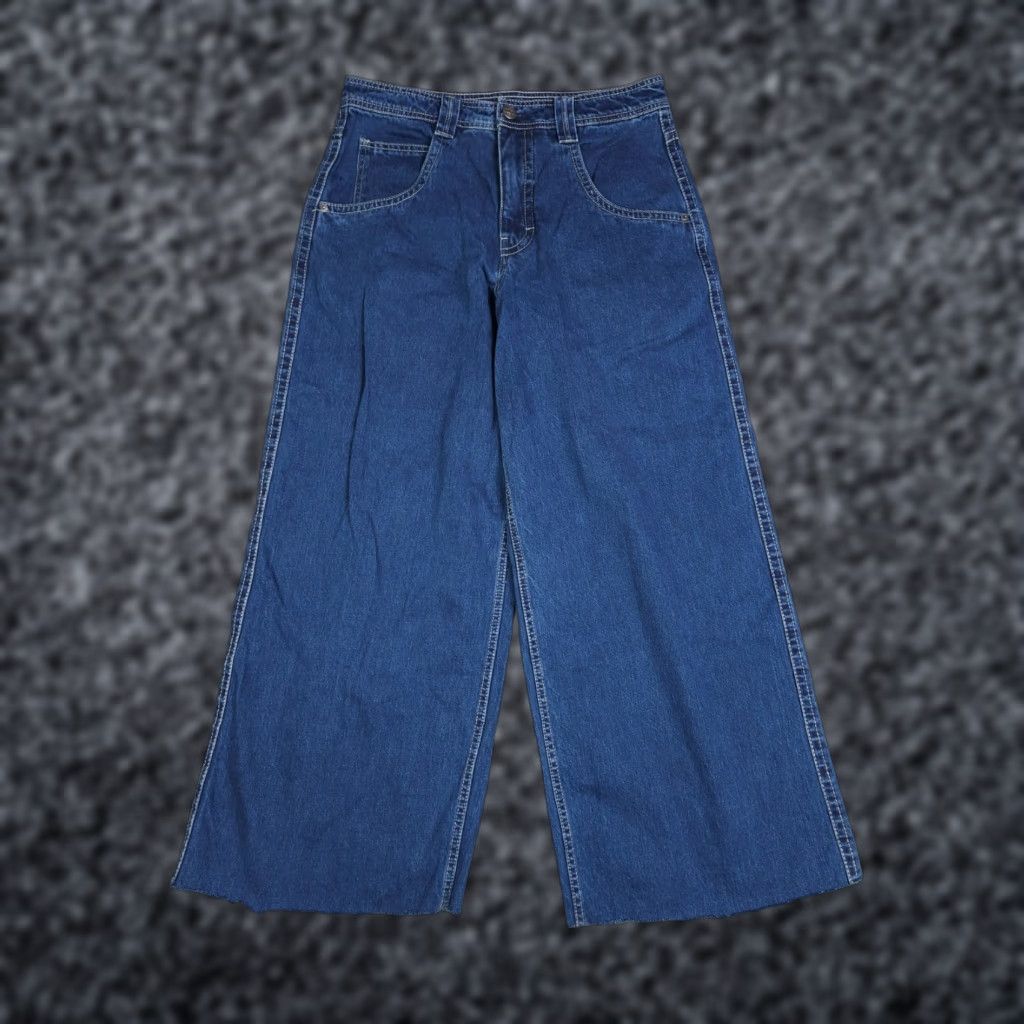 Vintage VINTAGE A.LAB Baggy Jeans Men 32 x 29 Blue Wide Leg Rave Y2K Embroider RAW HEM Jeans Mens 90s Streetwear Cyberpunk Punk Rock Hip Hop Skater City USA Size US 32 / EU 48 - 1 Thumbnail