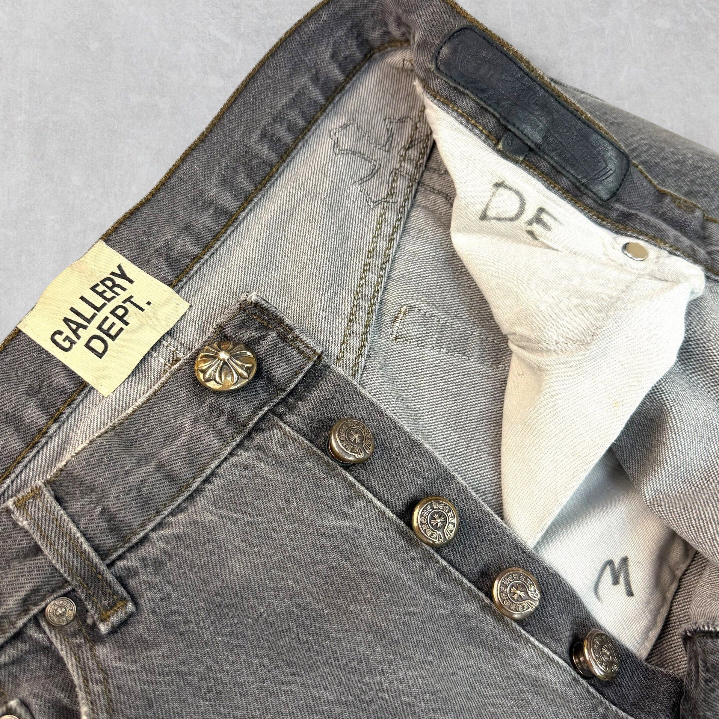 Chrome Hearts Chrome Hearts x Gallery Dept. Cross Patch Flared Jeans 33 Size US 33 - 8 Thumbnail