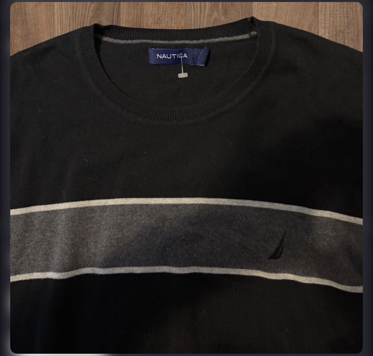 Nautica Nautica black and grey striped crewneck sweater Size US M / EU 48-50 / 2 - 2 Thumbnail