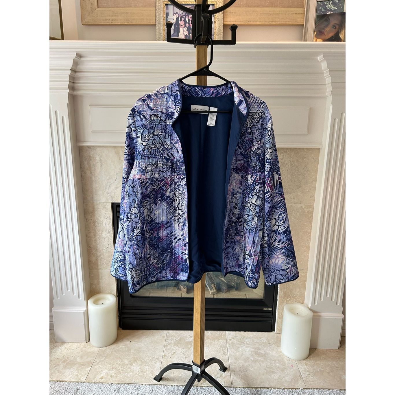 Other Alfred Dunner Purple, White and Navy Lined Light Weight Long Size XXL / US 16-18 / IT 52-54 - 1 Thumbnail