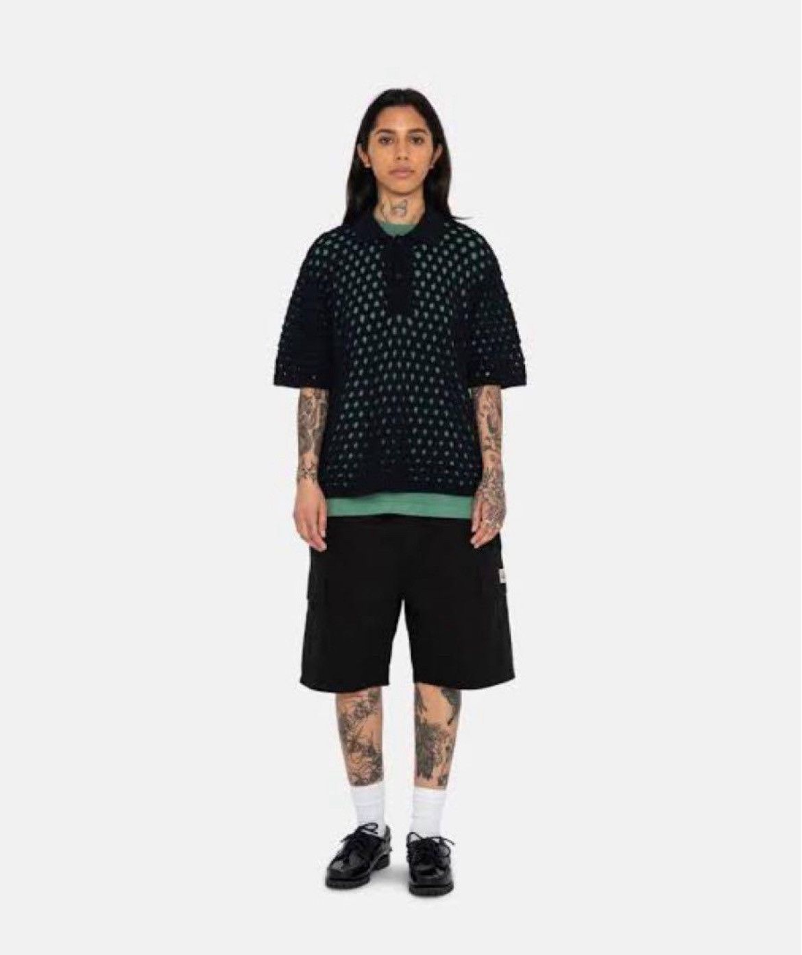 Stussy Stussy Big Mesh Polo Sweater 'Black' Size US L / EU 52-54 / 3 - 13 Thumbnail