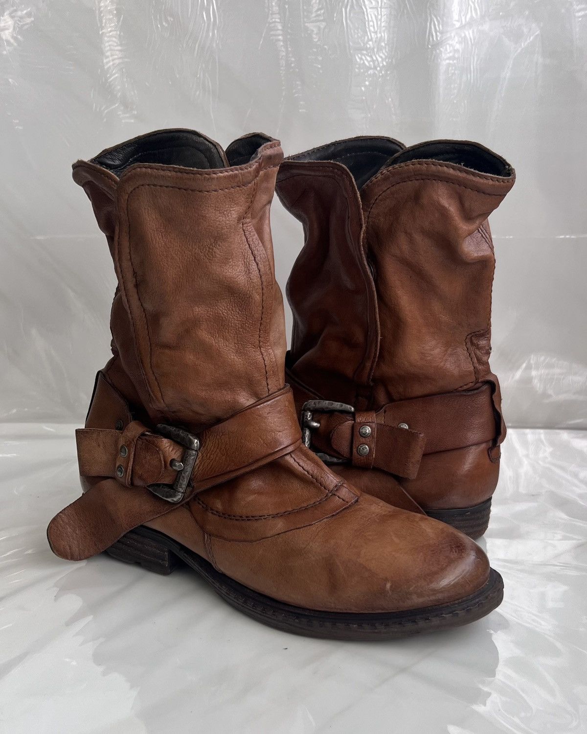 A.S.98 As 98 Airstep Zipper Boho Biker brown distressed boot Size US 8 / IT 38 - 13 Thumbnail