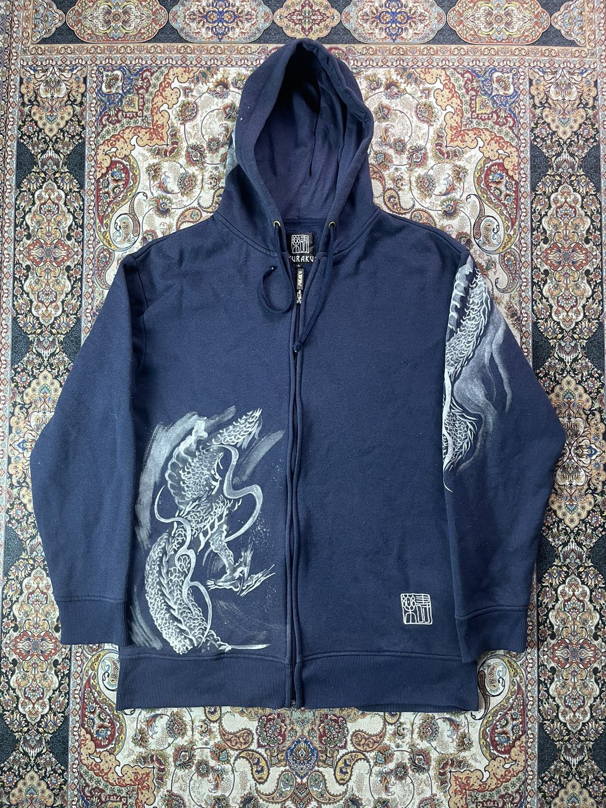 Japanese Brand Juraku hoodies art of dragon Rare 📸 Size US L / EU 52-54 / 3 - 1 Thumbnail