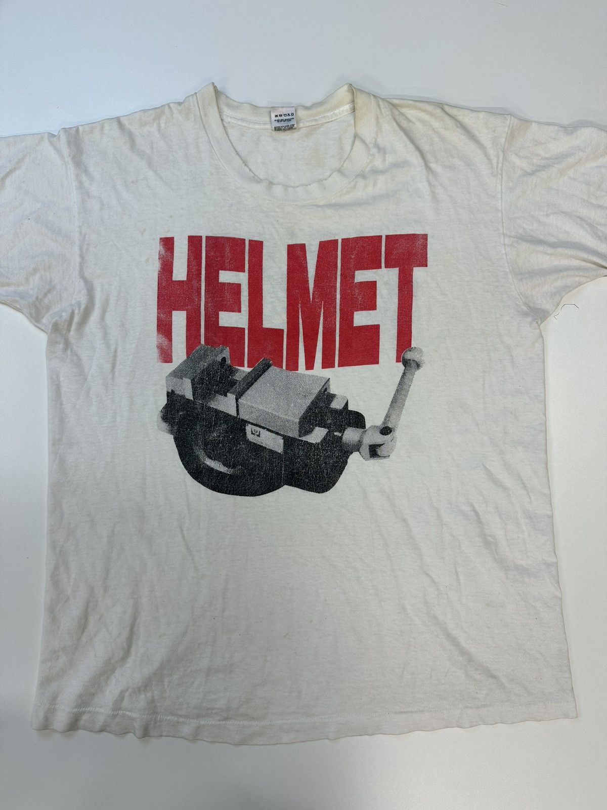 image of Vintage Helmet Band Tee in White, Men's (Size XL)