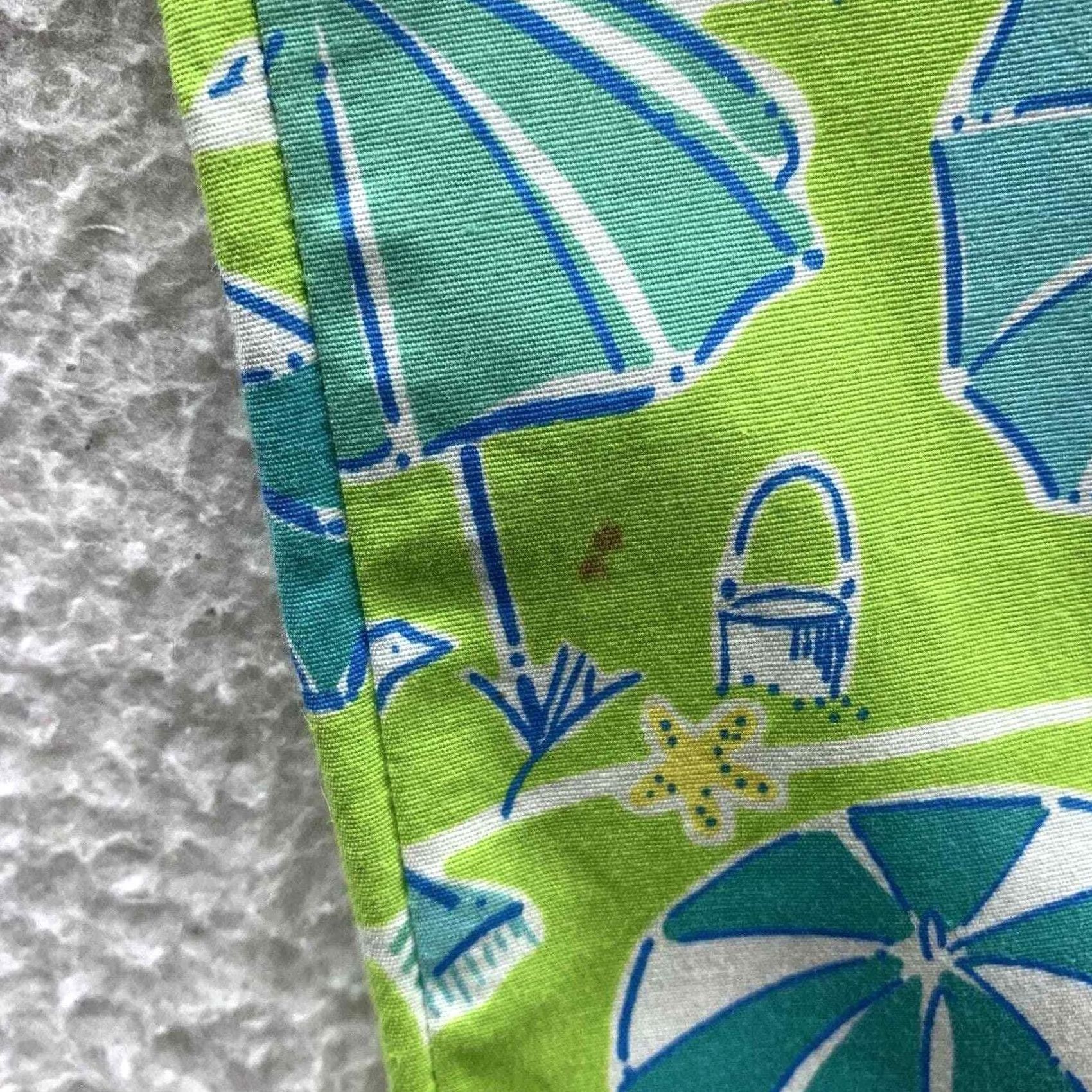 Lilly Pulitzer VINTAGE Lilly Pulitzer Pants Womens 6 Capri Beach Umbrella Seagull Sand Dollar Green Size 30" / US 8 / IT 44 - 5 Thumbnail