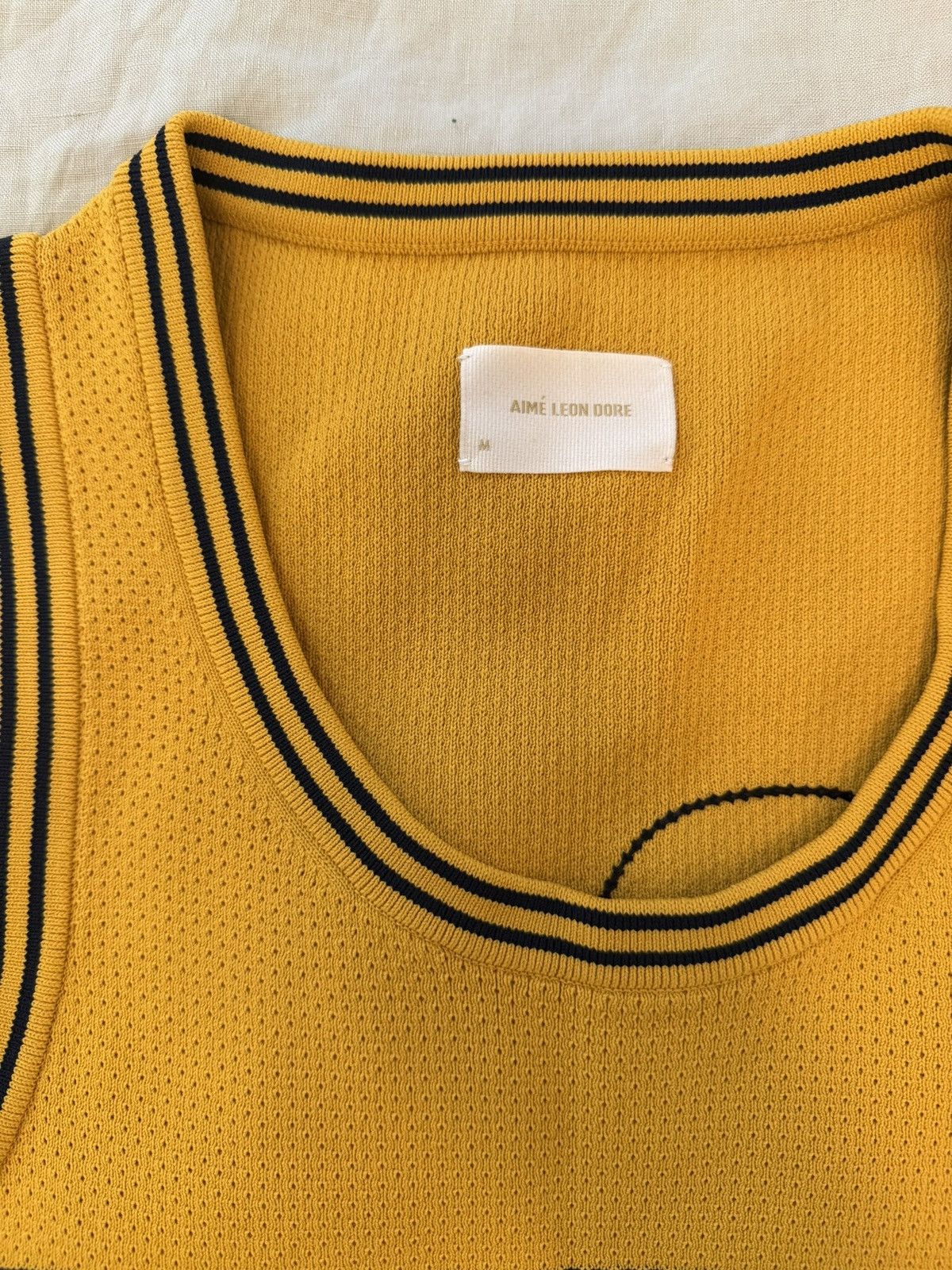 Aime Leon Dore Aime Leon Dore ALD Knit Basketball Jersey Yellow SS24 Size US M / EU 48-50 / 2 - 2 Thumbnail